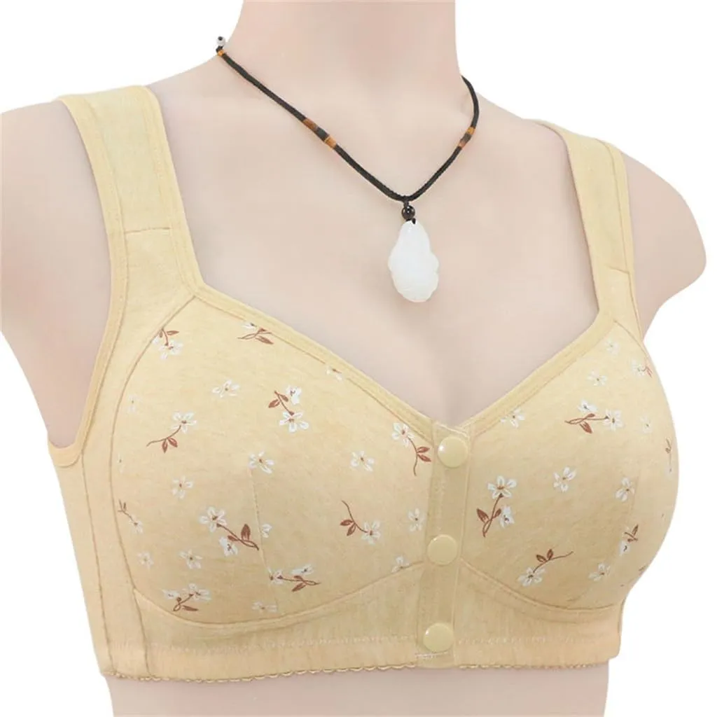 PrinStory Reggiseno Donna Senza Ferretto con Chiusura Anteriore, Margherita Albicocca, 7C - immagine 2