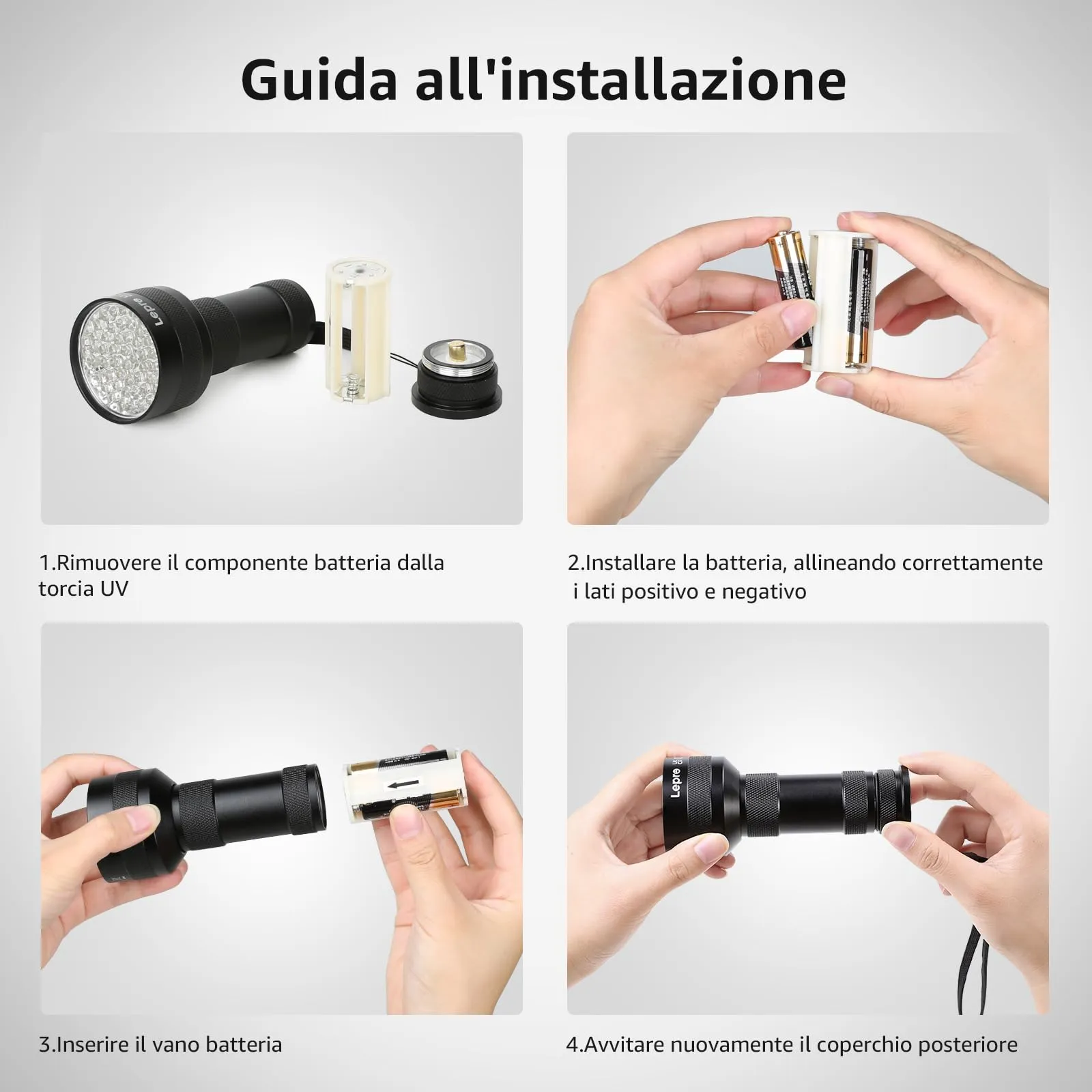 Lepro Torcia UV 395nm 51 LED Luce Nera Professionale - immagine 9