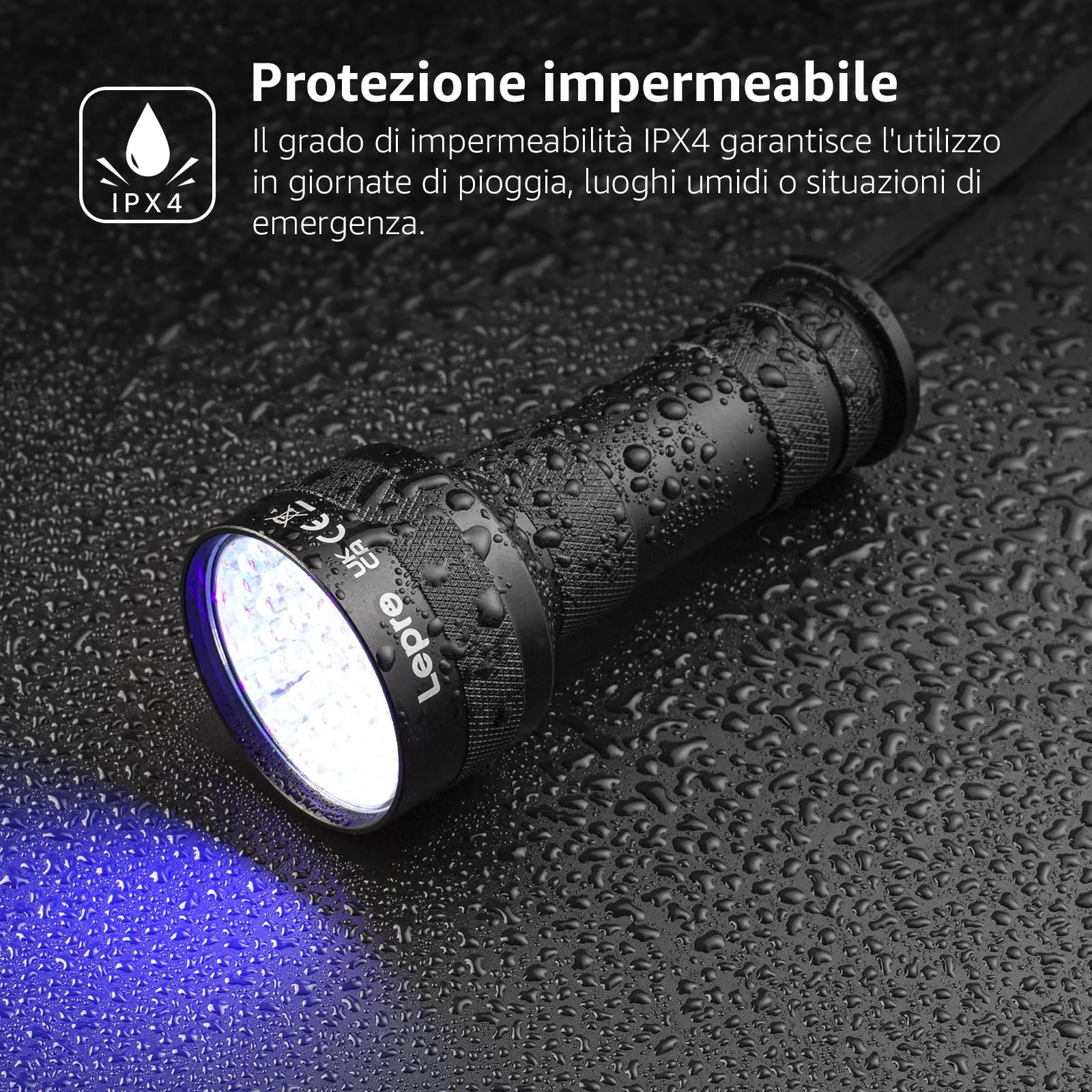 Lepro Torcia UV 395nm 51 LED Luce Nera Professionale - immagine 10