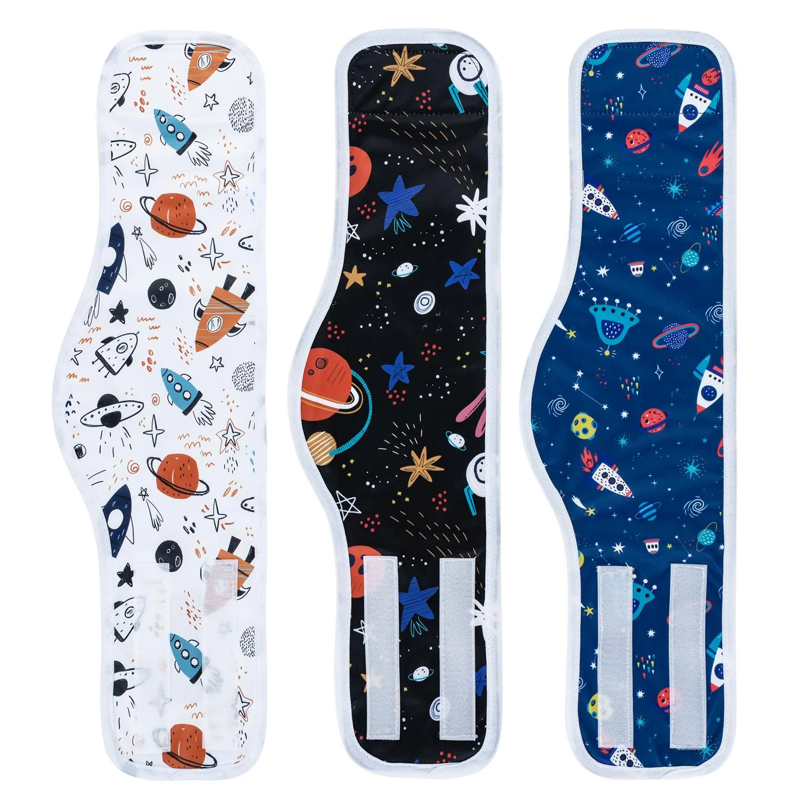 MICOOYO Pannolini Riutilizzabili per Cani Maschi, Fasce per Pancia Lavabili, Confezione da 3, Astronave, M - immagine 1