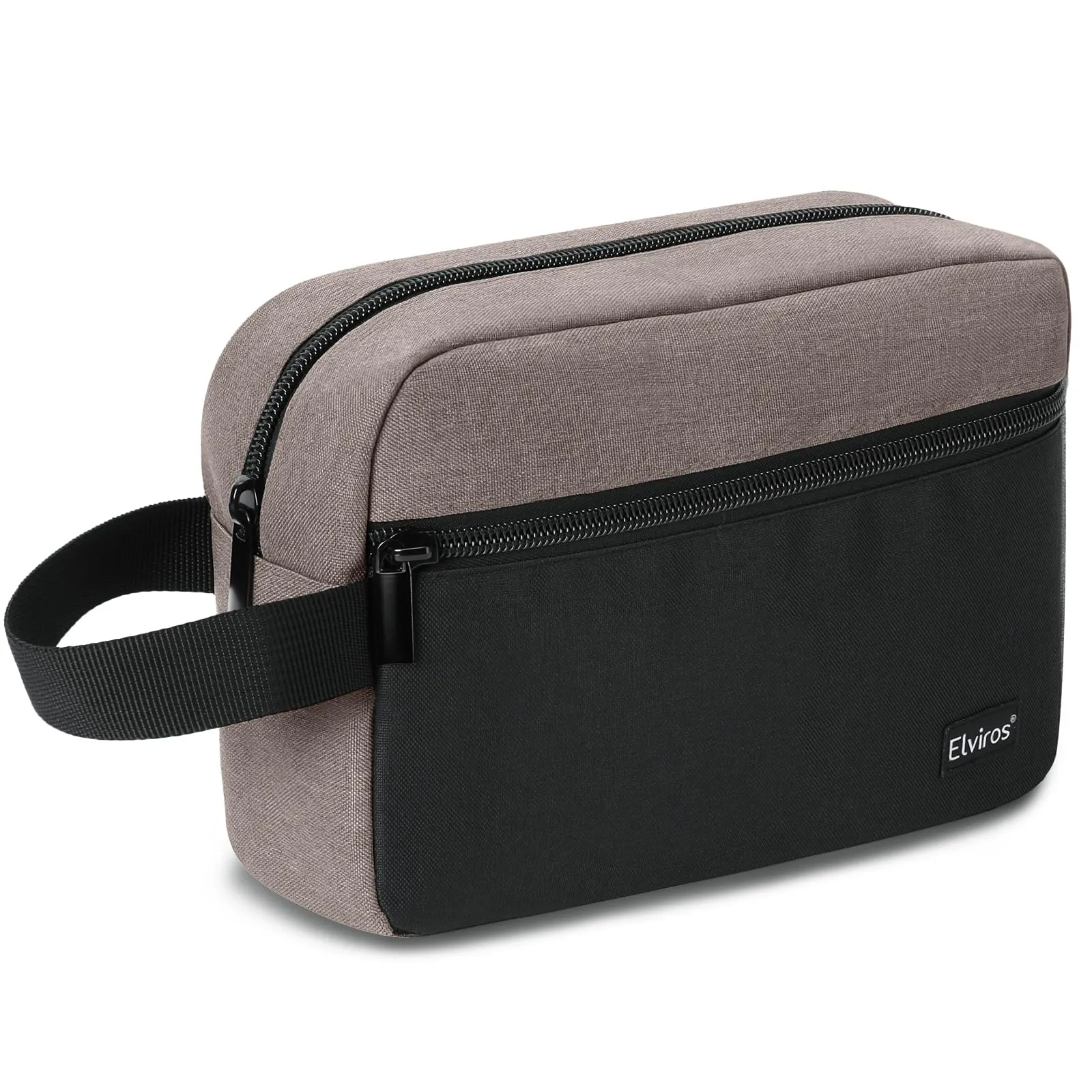 Elviros Travel Beauty Case da Viaggio in Tessuto Oxford 300D, Nero&cachi - immagine 1