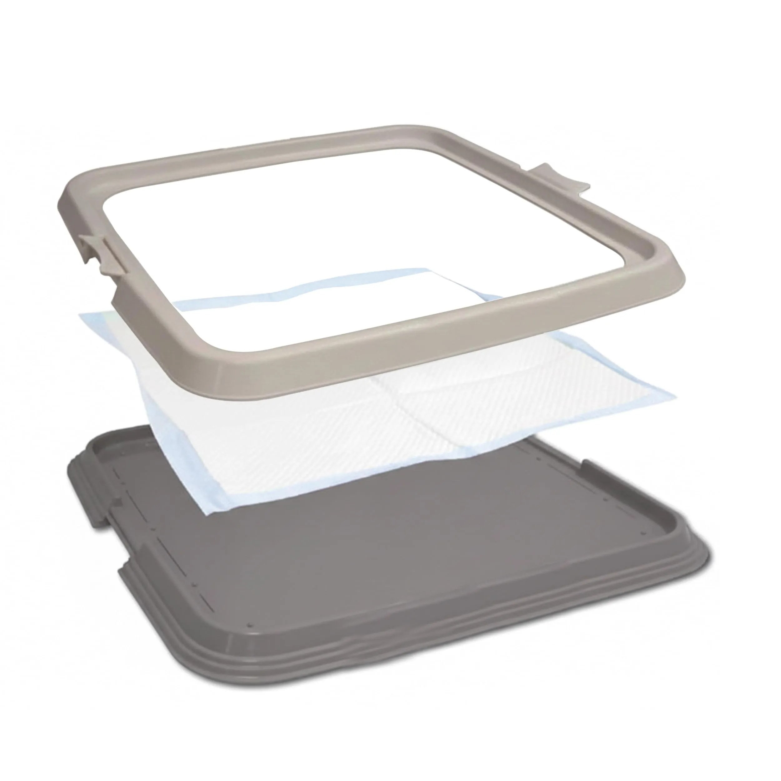 Aqpet Lettiera per Cani con Vassoio Porta Tappetini Assorbenti 60x60 cm, Base Antiscivolo - immagine 2