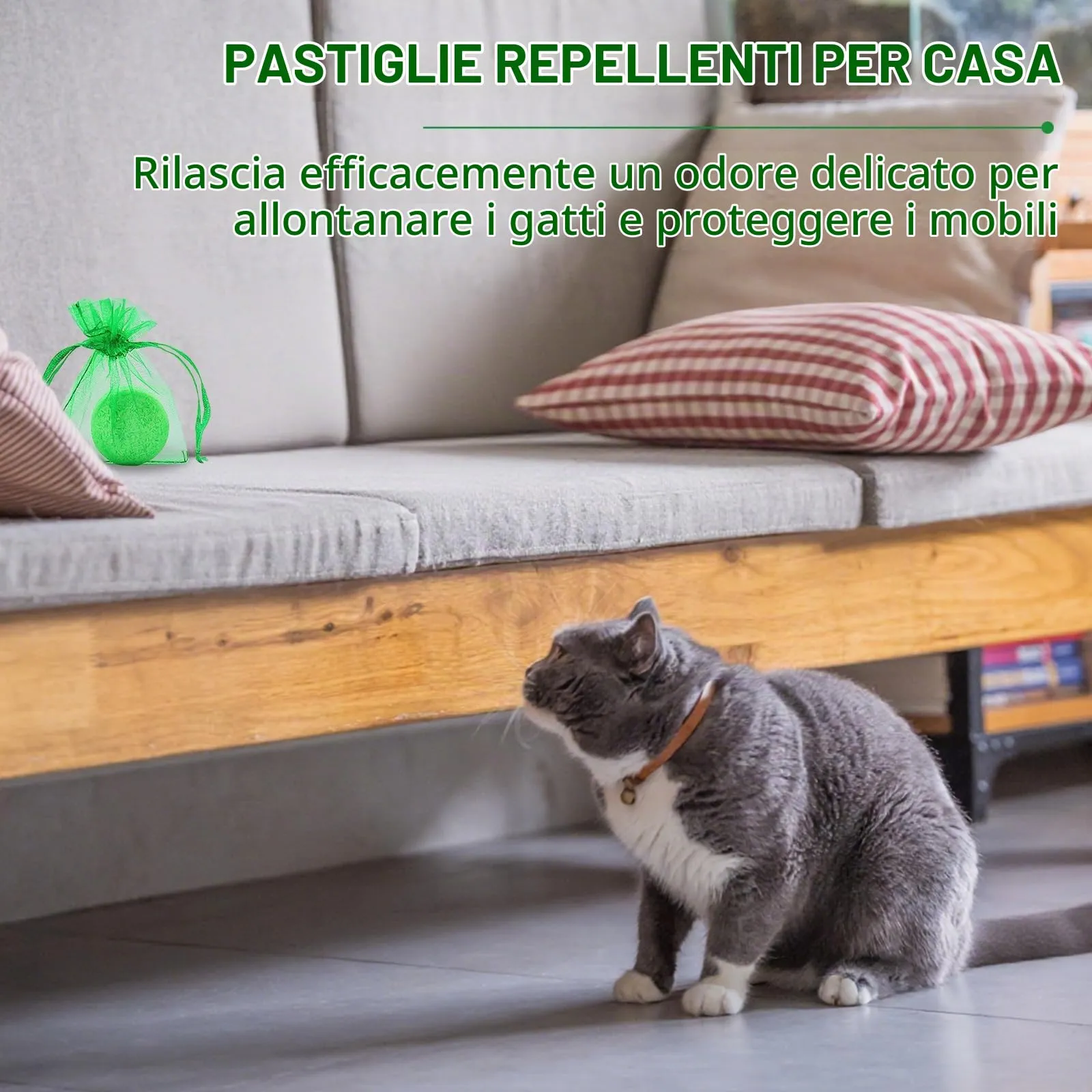 FePen Repellente per Gatti e Cani per Esterni e Interni, 12 Palline Repulsive Naturali con 5 Sacchetti in Tessuto non Tessuto - immagine 7