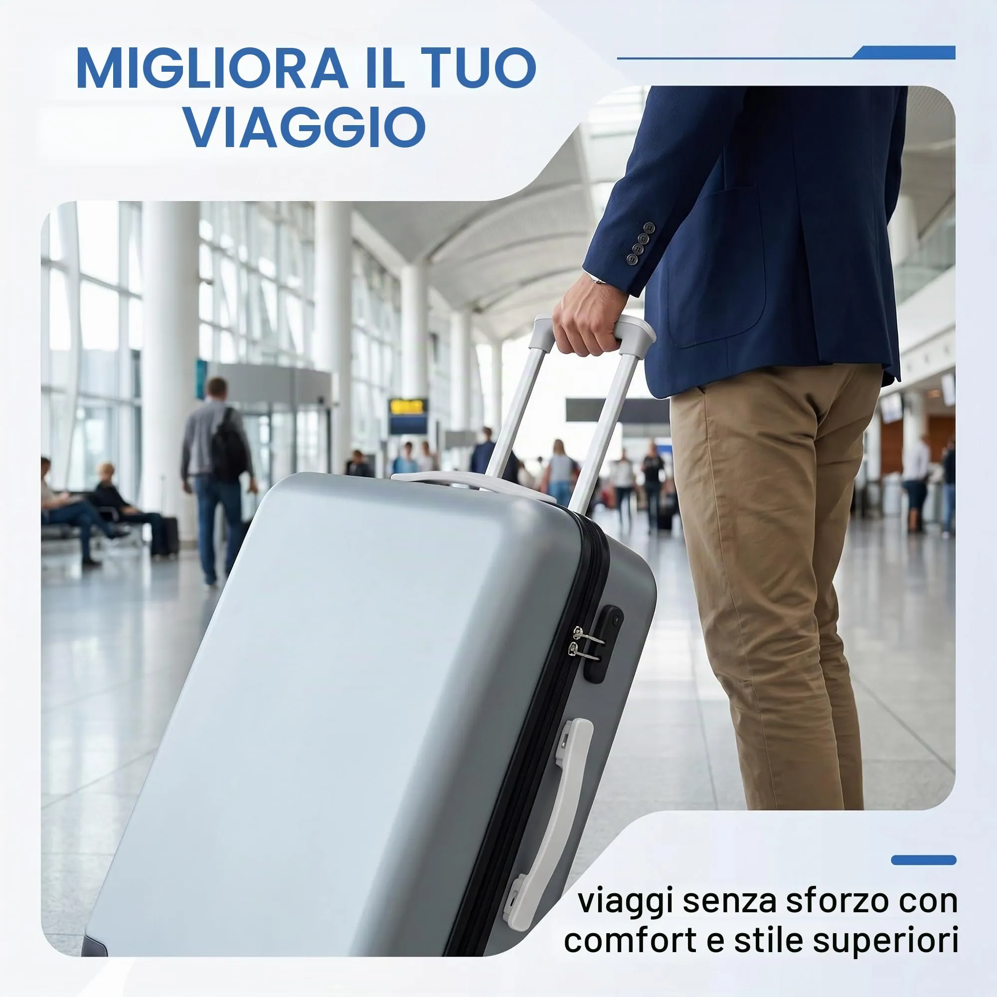 FCPEAG Manici Sostituzione Valigia in PVC Antiscivolo, Grigio Chiaro, 2 Pezzi, 21,3cm (Interasse 10,5cm e 19cm) - immagine 3