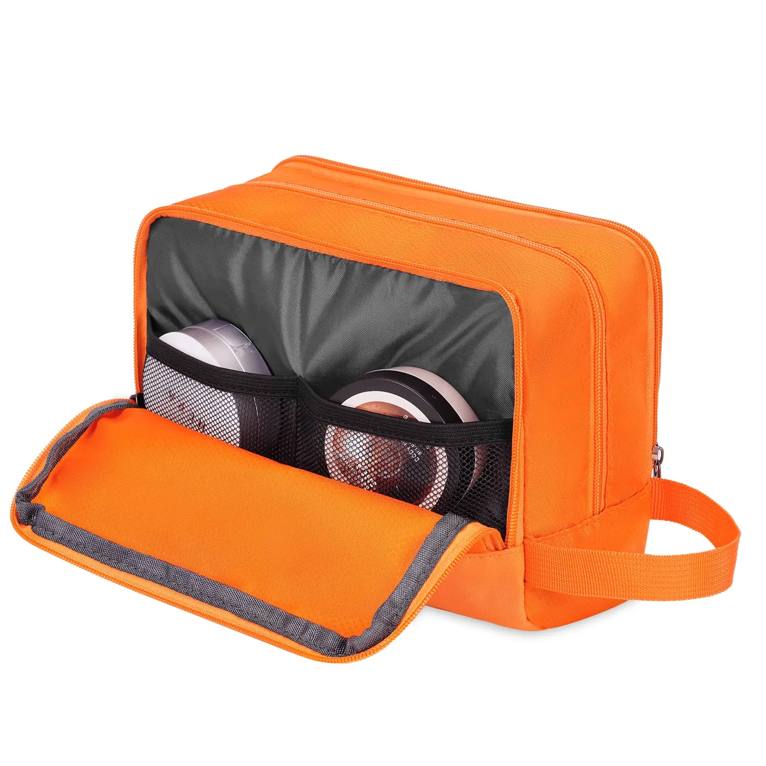 WANDF Beauty Bag Cosmetic and Toiletry Bag for Men & Women, A-Pure Orange - immagine 2
