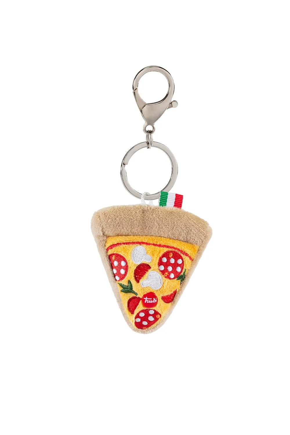Trudi Peluche Portachiavi Italian Icons Pizza Trancio, 7,5x14x2 cm - immagine 2