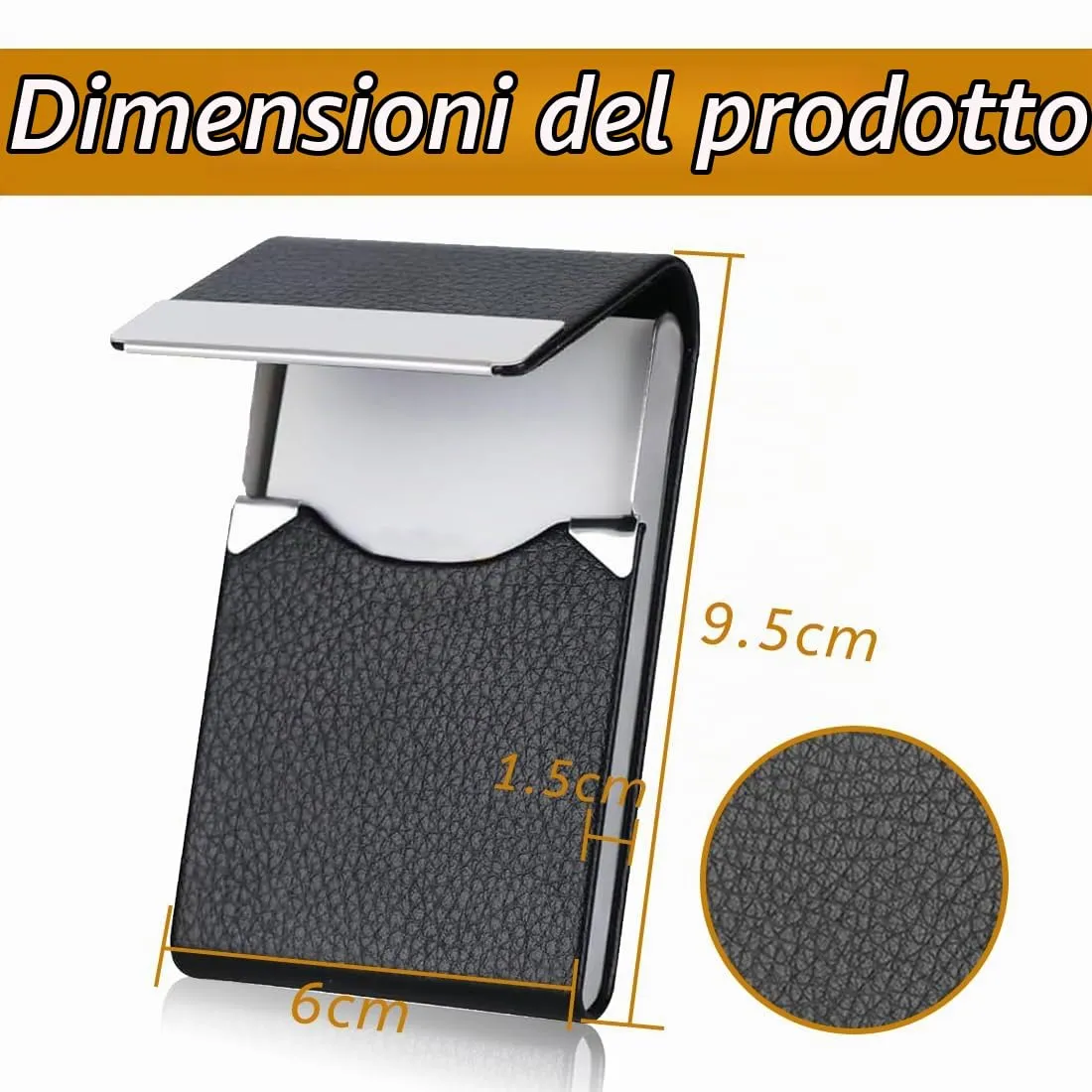 WEGLOK Portasigarette in Metallo e Pelle PU con Chiusura Magnetica - immagine 2