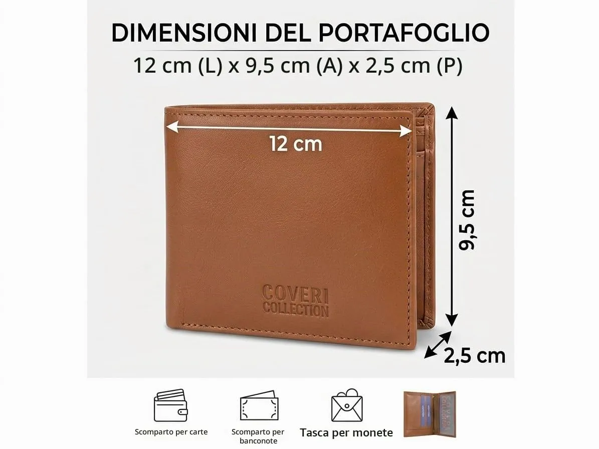 Coveri Collection Portafoglio Uomo in Vera Pelle Sella - immagine 4
