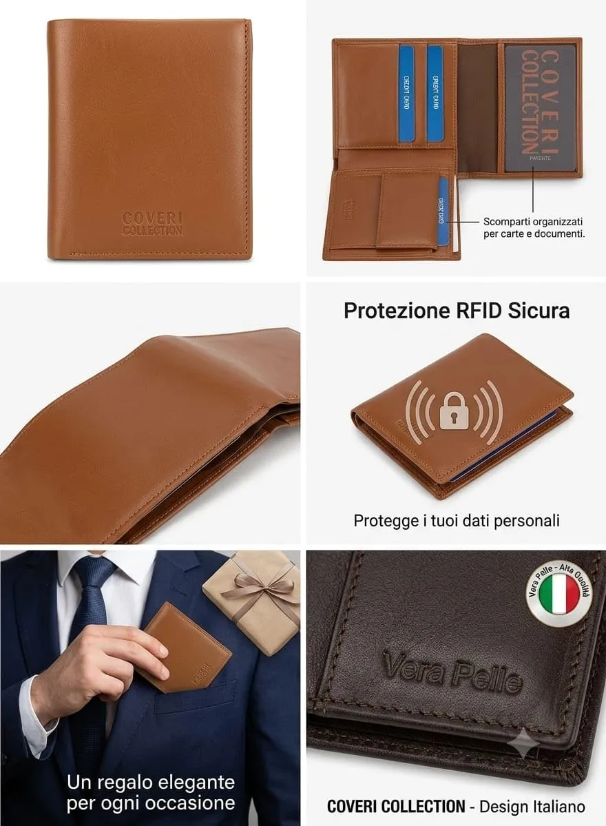 Coveri Collection Portafoglio Uomo in Vera Pelle Sella - immagine 7