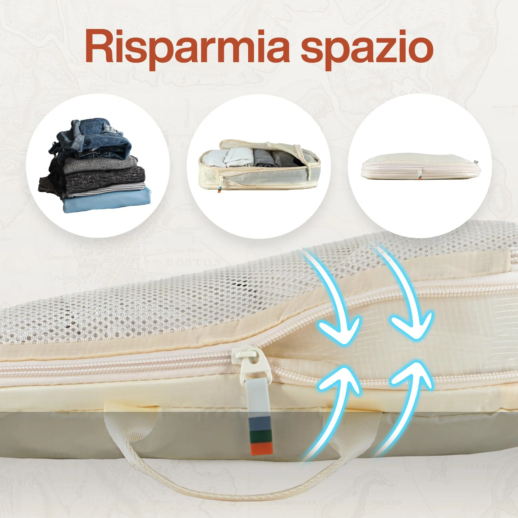 Travel Dude Packing Cubes con Compressione, Set di 7, Beige Sabbia - immagine 2