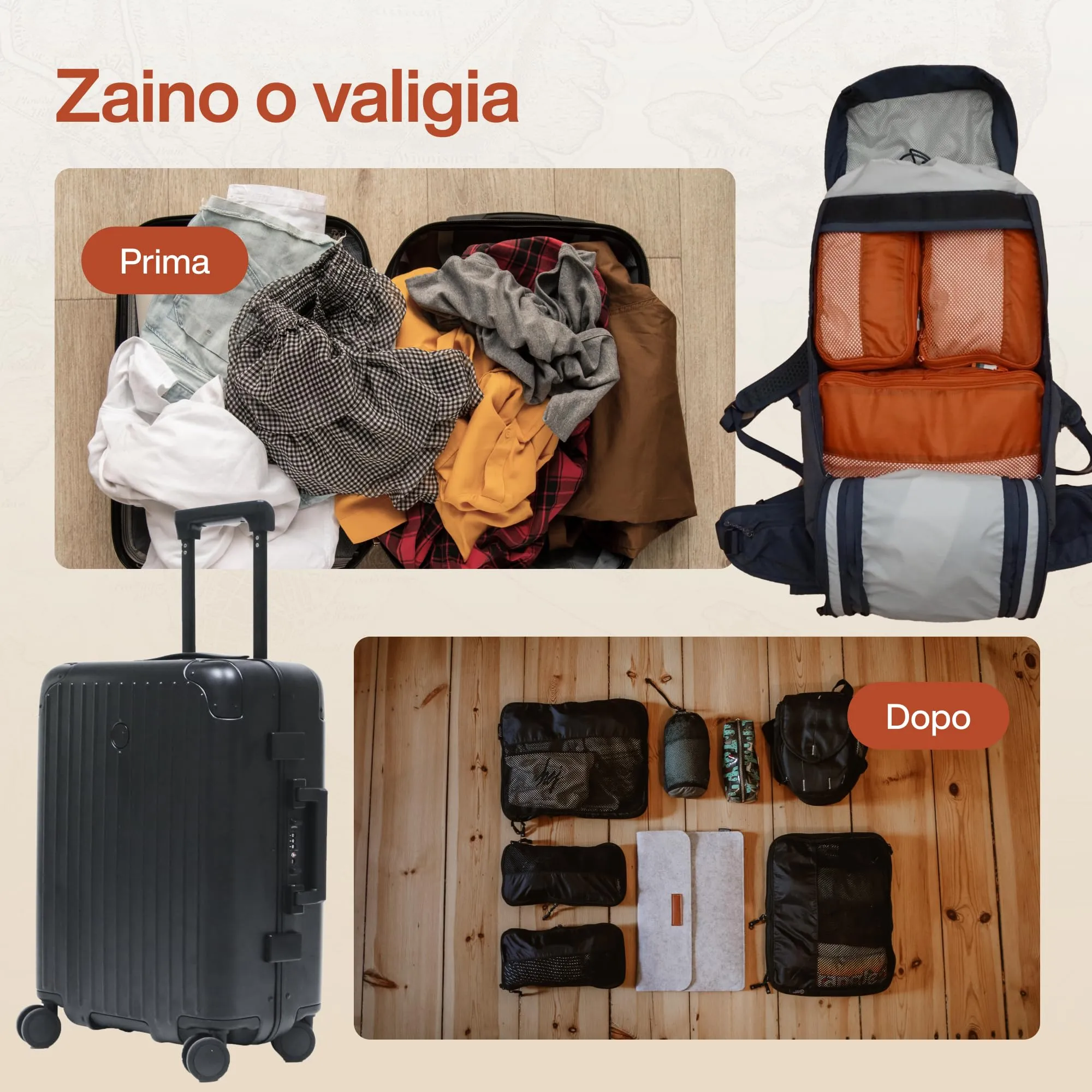 Travel Dude Packing Cubes con Compressione, Set di 7, Beige Sabbia - immagine 6