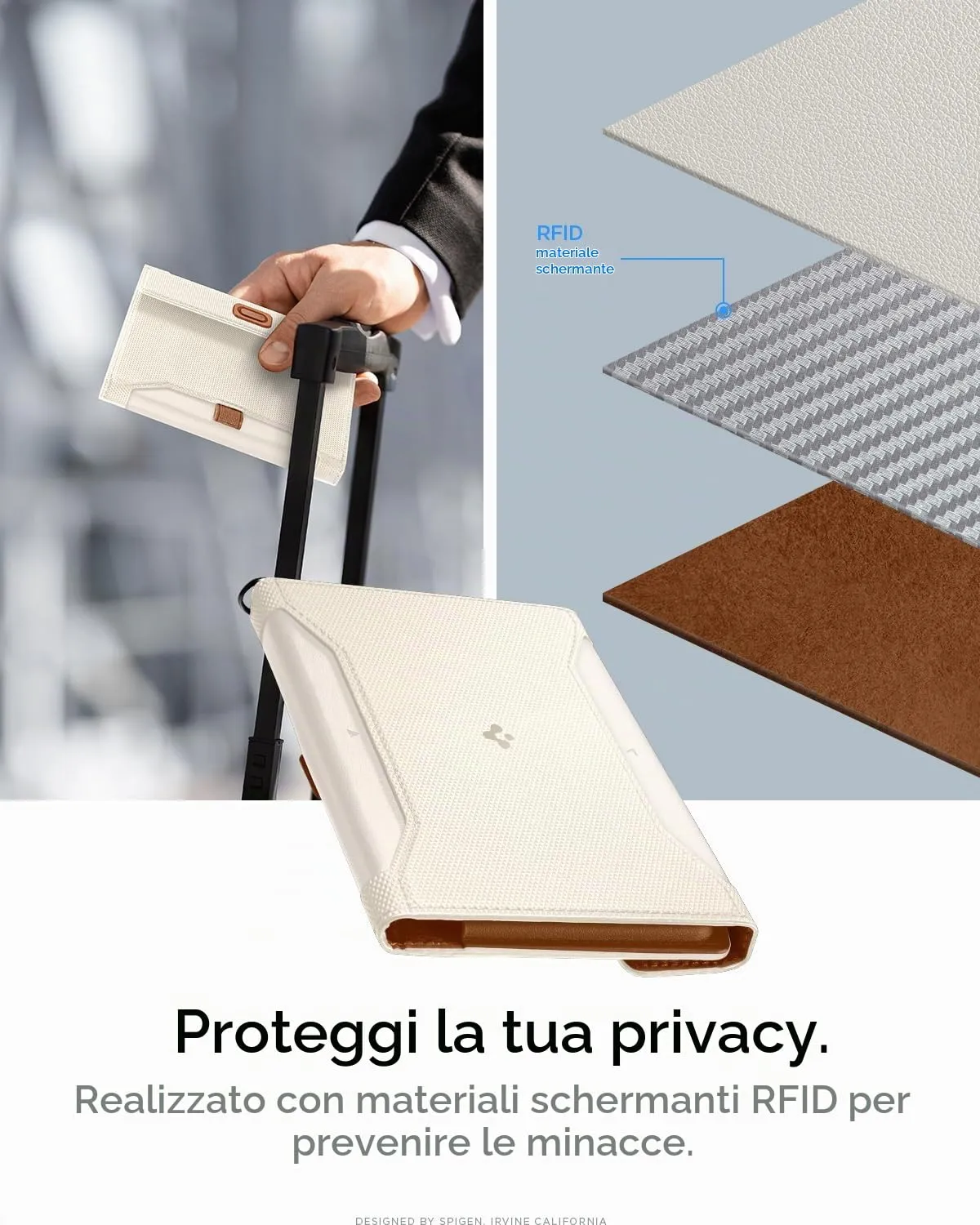 Spigen Porta passaporto RFID Portafoglio da Viaggio con 4 Slot - immagine 4