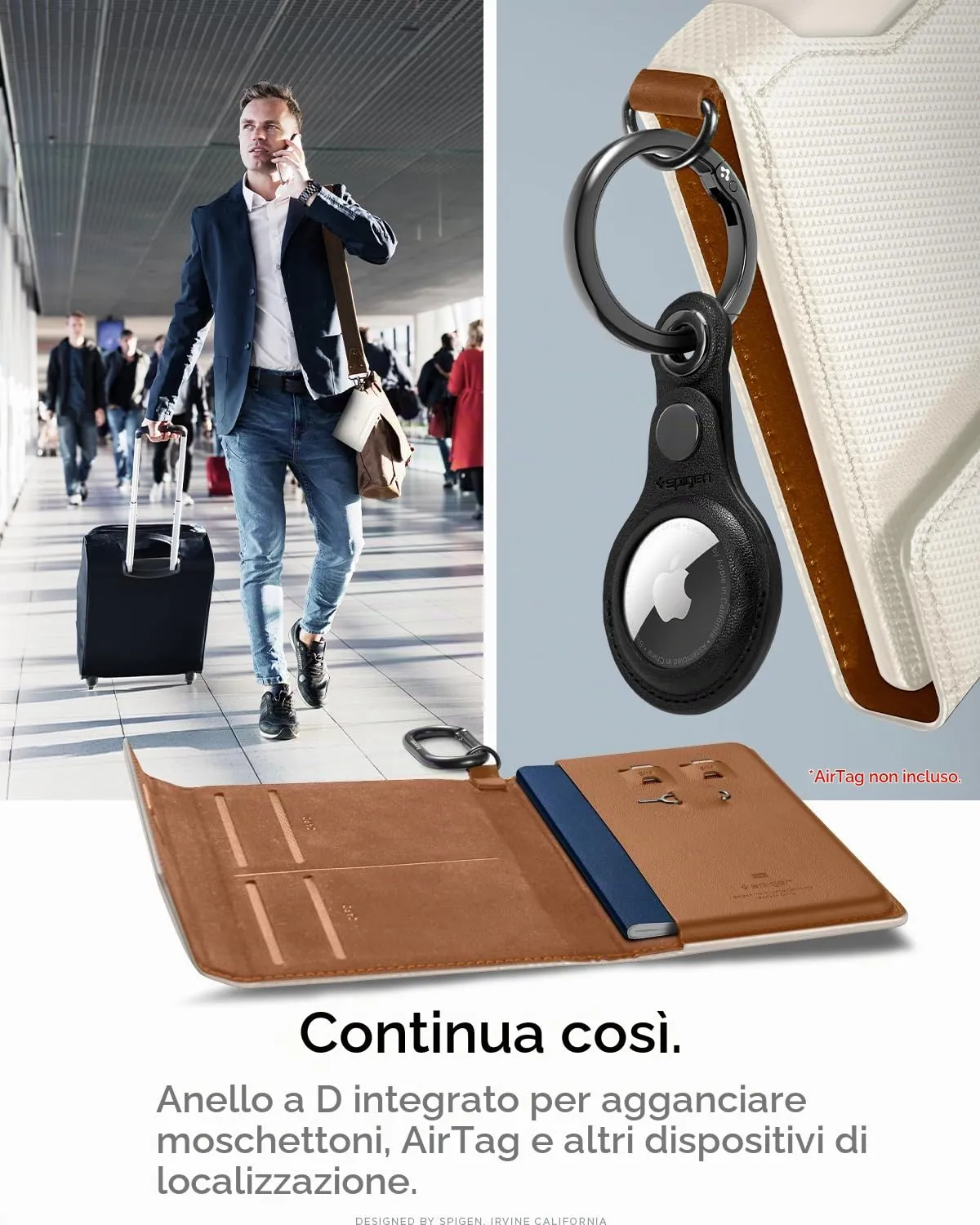 Spigen Porta passaporto RFID Portafoglio da Viaggio con 4 Slot - immagine 7