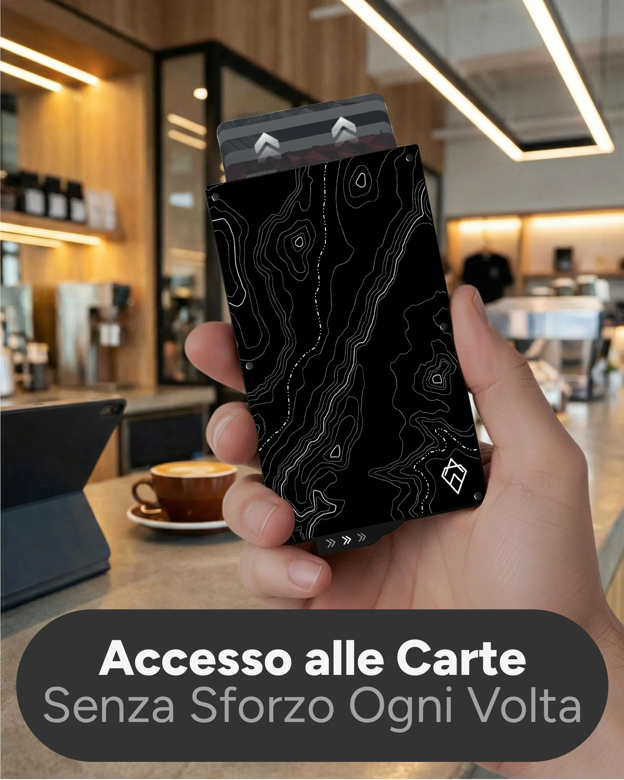 AKIELO Porta Carte Slim con Blocco RFID ALPHA Edizione Topografica - immagine 6