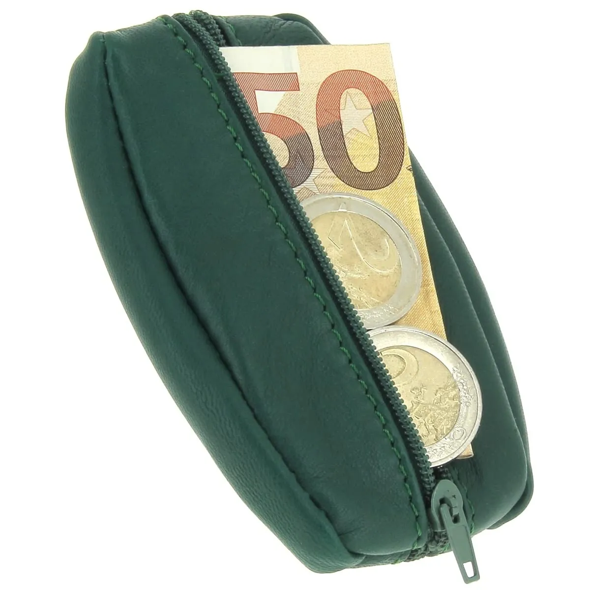 Karl Loven Portamonete da uomo in vera pelle Verde Taglia Unica - immagine 4