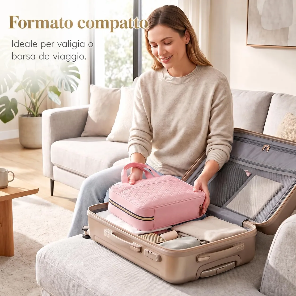 Lifewit Beauty Case da Viaggio, Trousse Trucchi Portatile, L - immagine 6