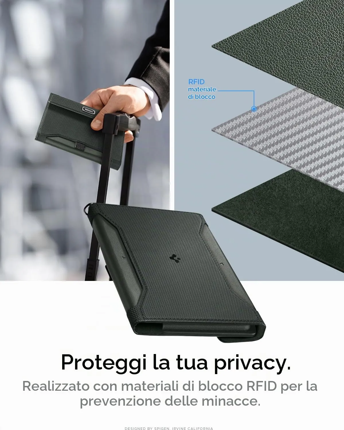 Spigen Porta passaporto RFID Portafoglio da Viaggio con 4 Slot - immagine 4