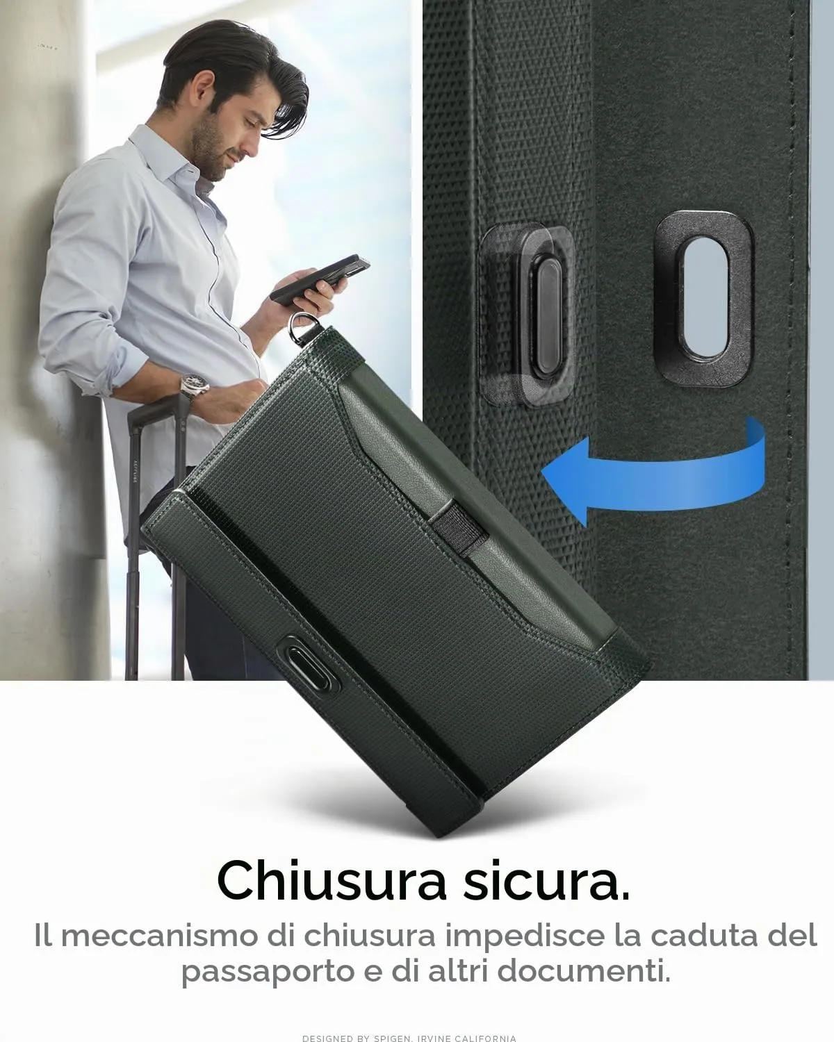 Spigen Porta passaporto RFID Portafoglio da Viaggio con 4 Slot - immagine 5
