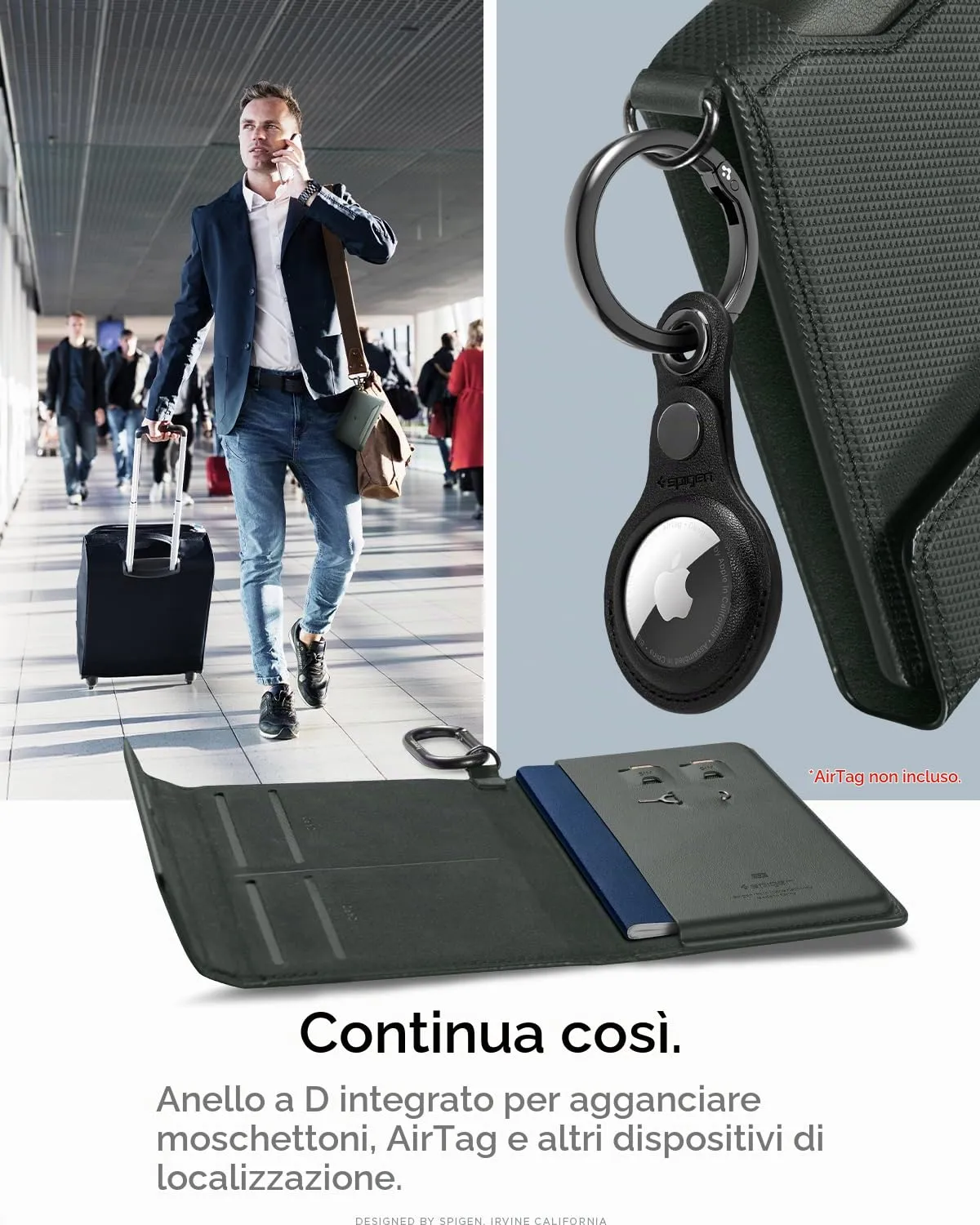Spigen Porta passaporto RFID Portafoglio da Viaggio con 4 Slot - immagine 7