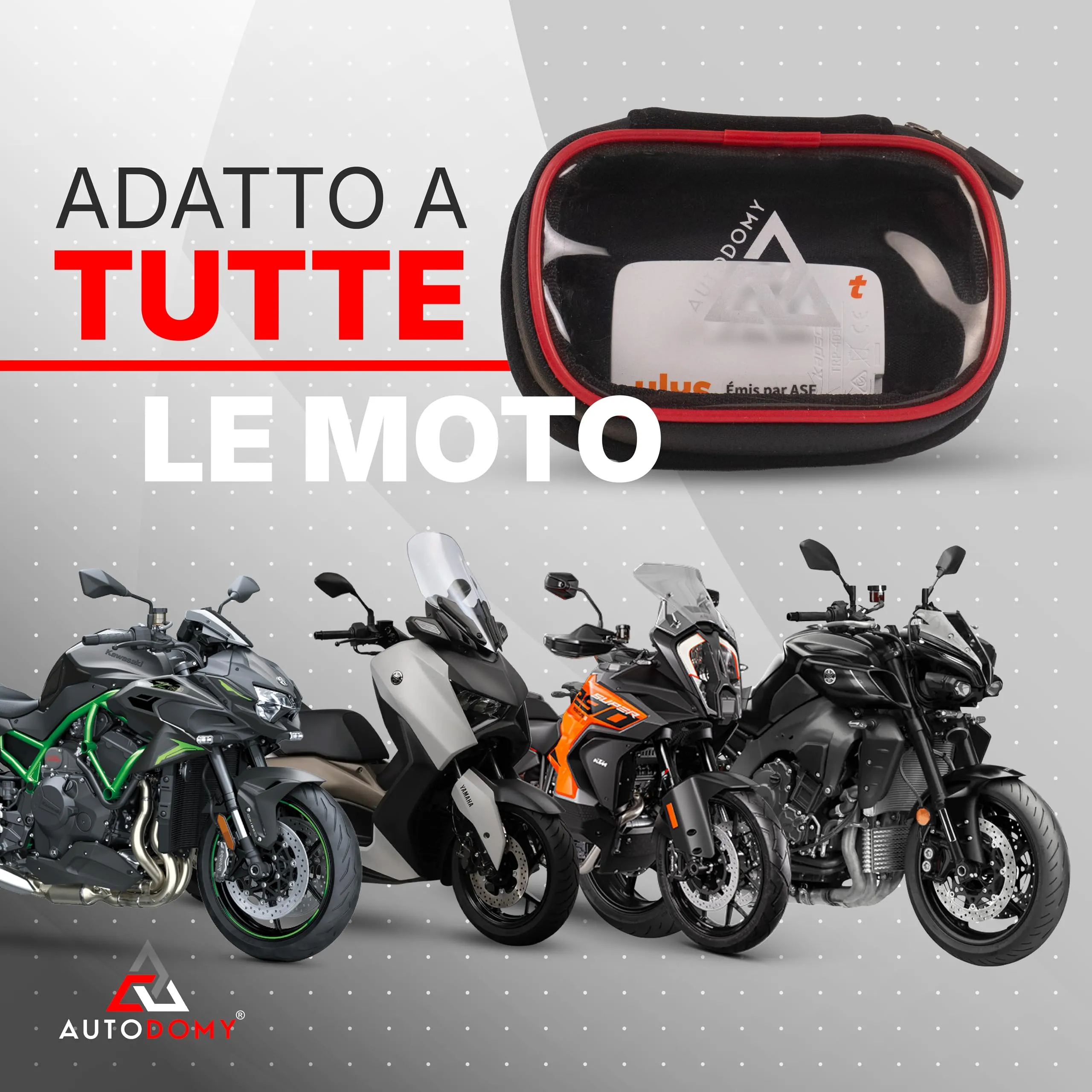 Autodomy Porta Telepas Moto Impermeabile 11.5x8 cm - immagine 7