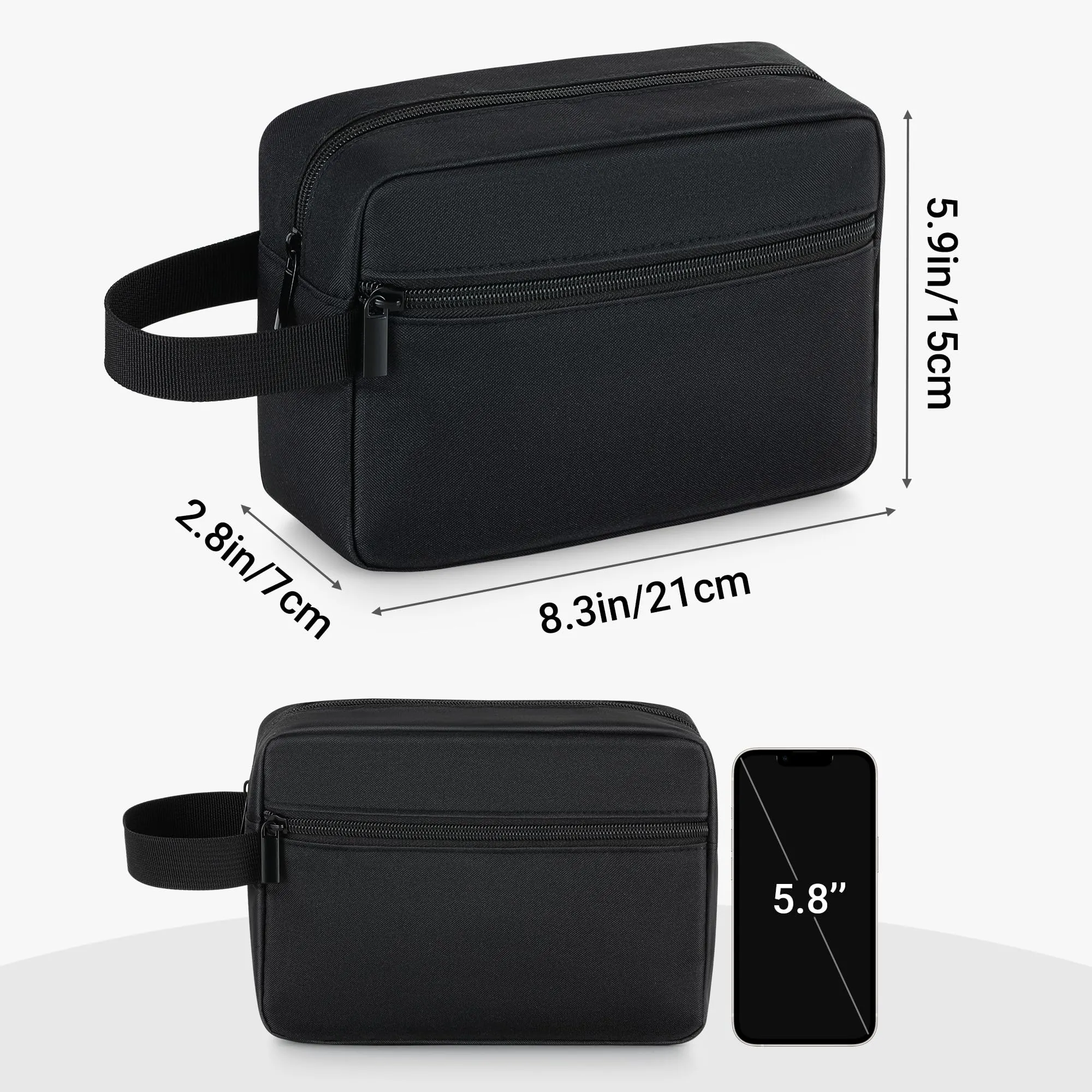 Elviros Travel Beauty Case da Viaggio, Tessuto Oxford 300D, Nero - immagine 5