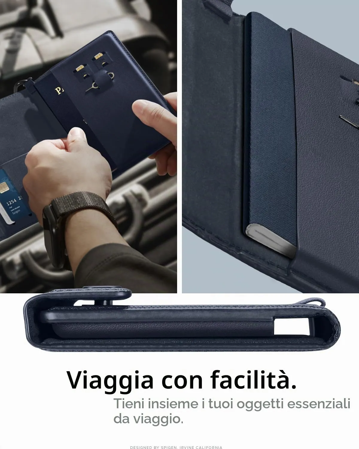 Spigen Porta passaporto RFID Portafoglio da Viaggio con 4 Slot - immagine 2
