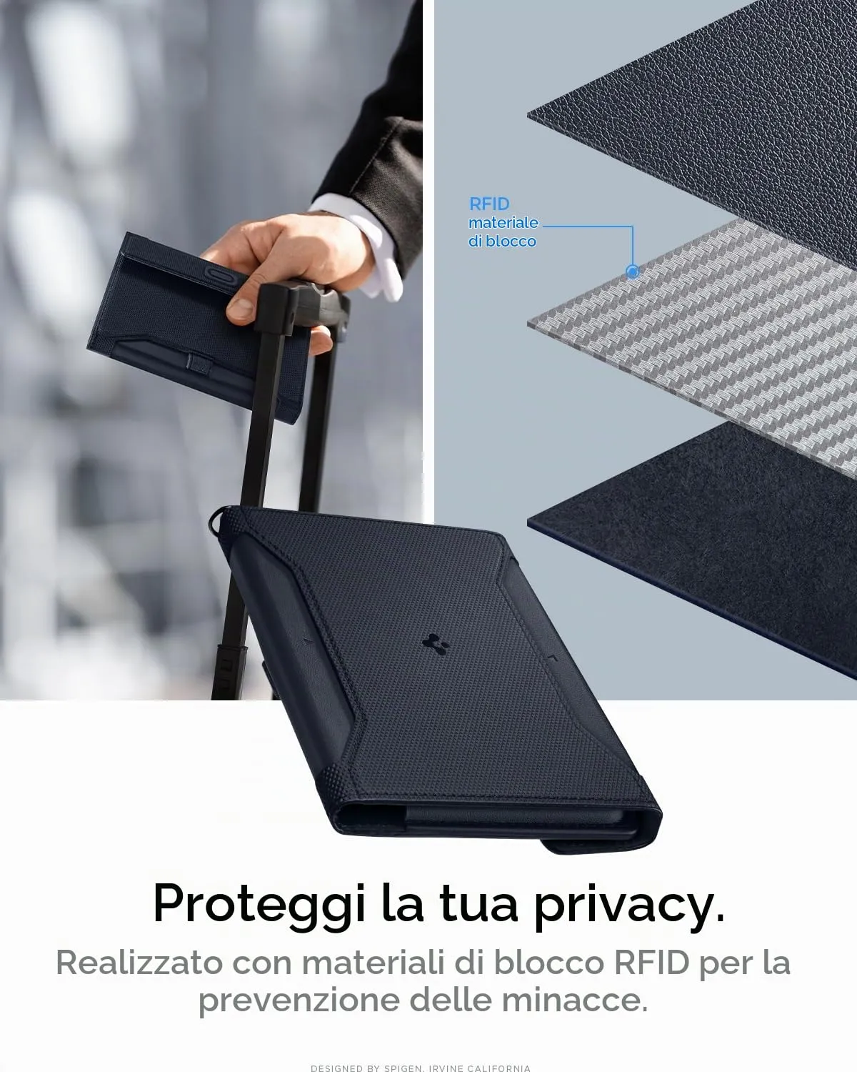 Spigen Porta passaporto RFID Portafoglio da Viaggio con 4 Slot - immagine 4