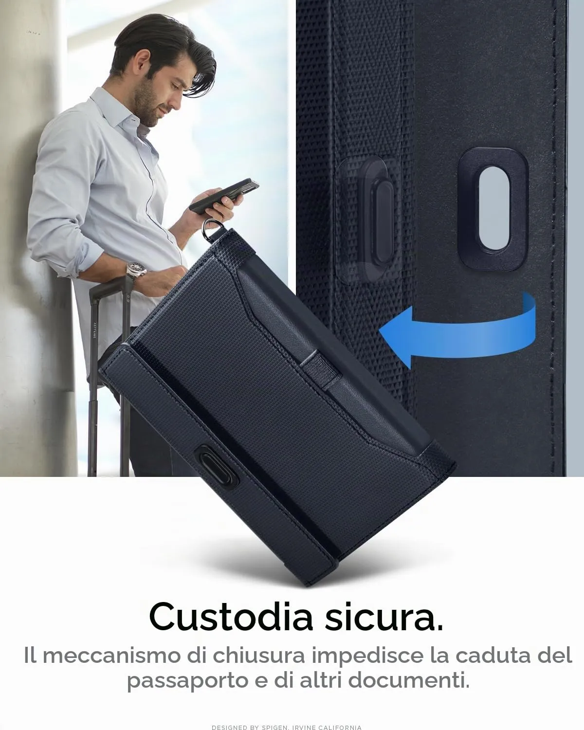 Spigen Porta passaporto RFID Portafoglio da Viaggio con 4 Slot - immagine 5