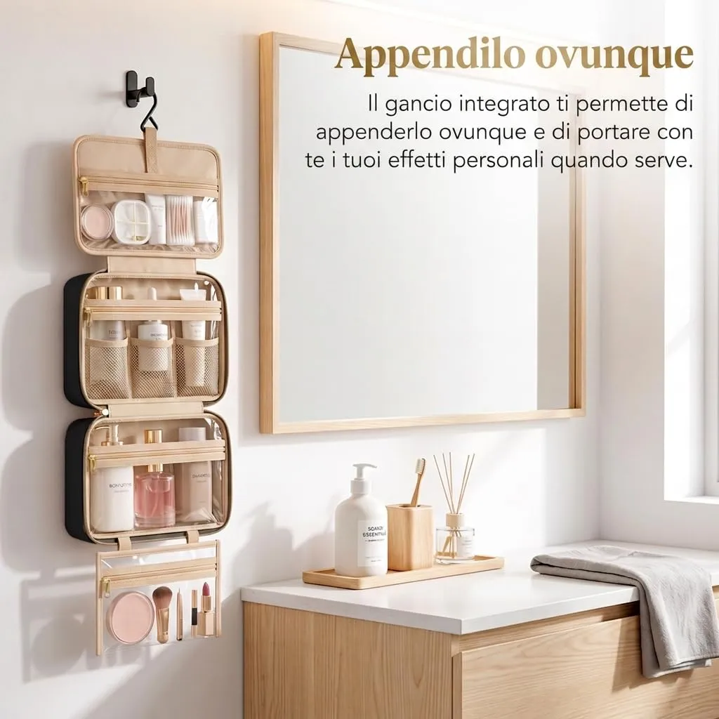 Lifewit Beauty Case da Viaggio, Trousse Trucchi Portatile, M/L - immagine 3