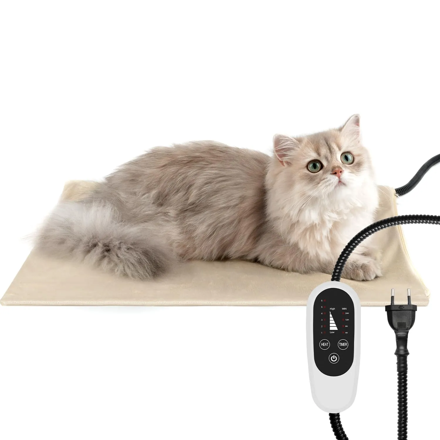 NICREW Tappetino Riscaldante per Cani e Gatti, Temperatura Regolabile, 45 x 40 cm, Cachi - immagine 1