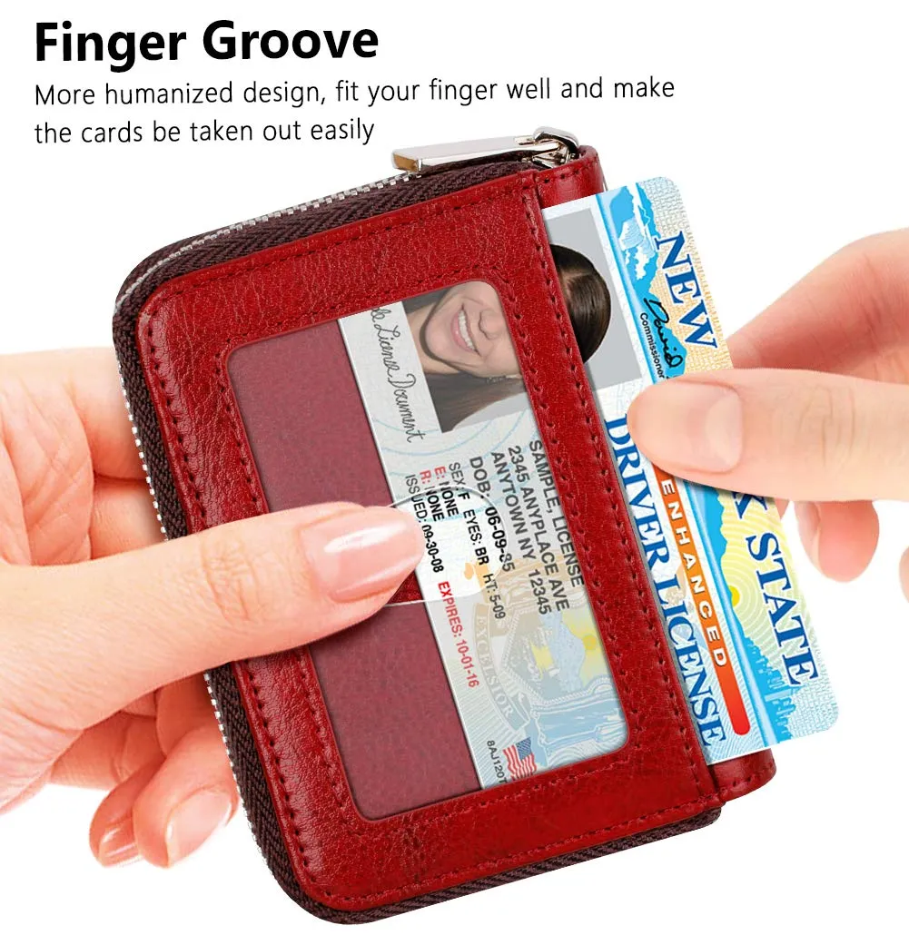 FurArt Porta Carte di Credito con Cerniera e Blocco RFID per Donna e Uomo - immagine 2
