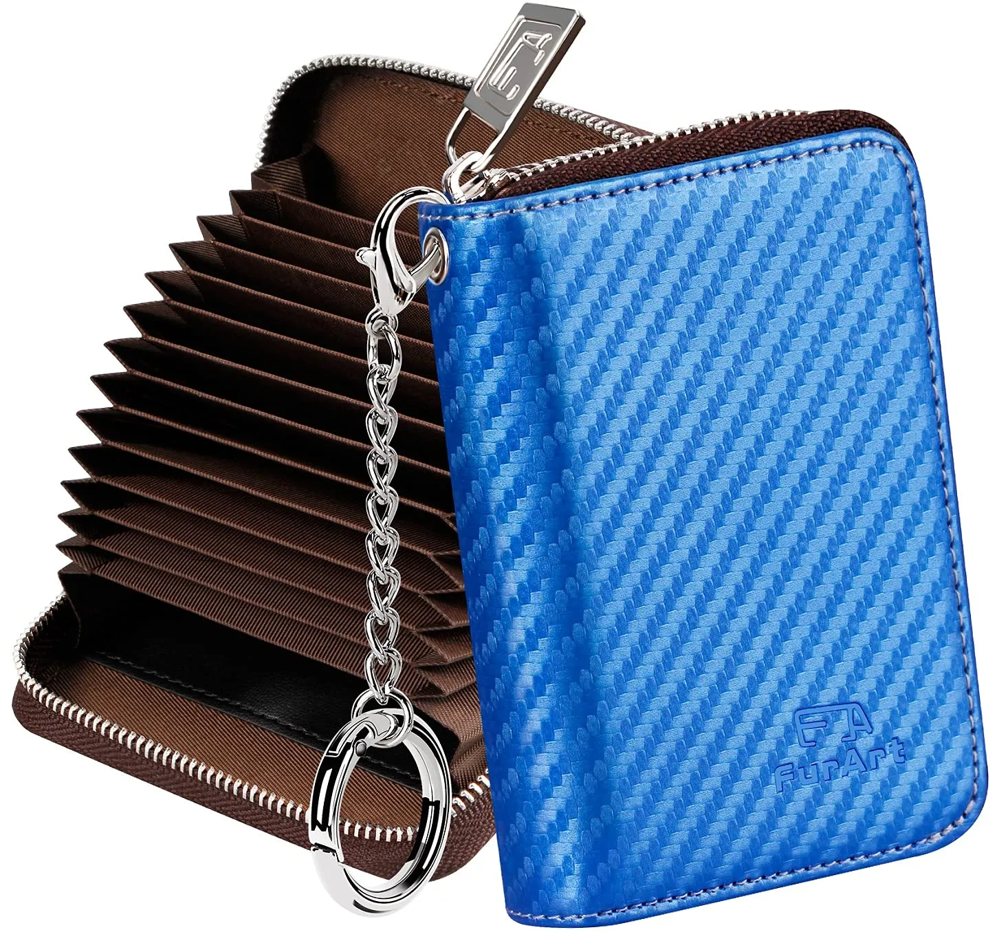 FurArt Porta Carte di Credito con Cerniera e Blocco RFID per Donna e Uomo - immagine 1