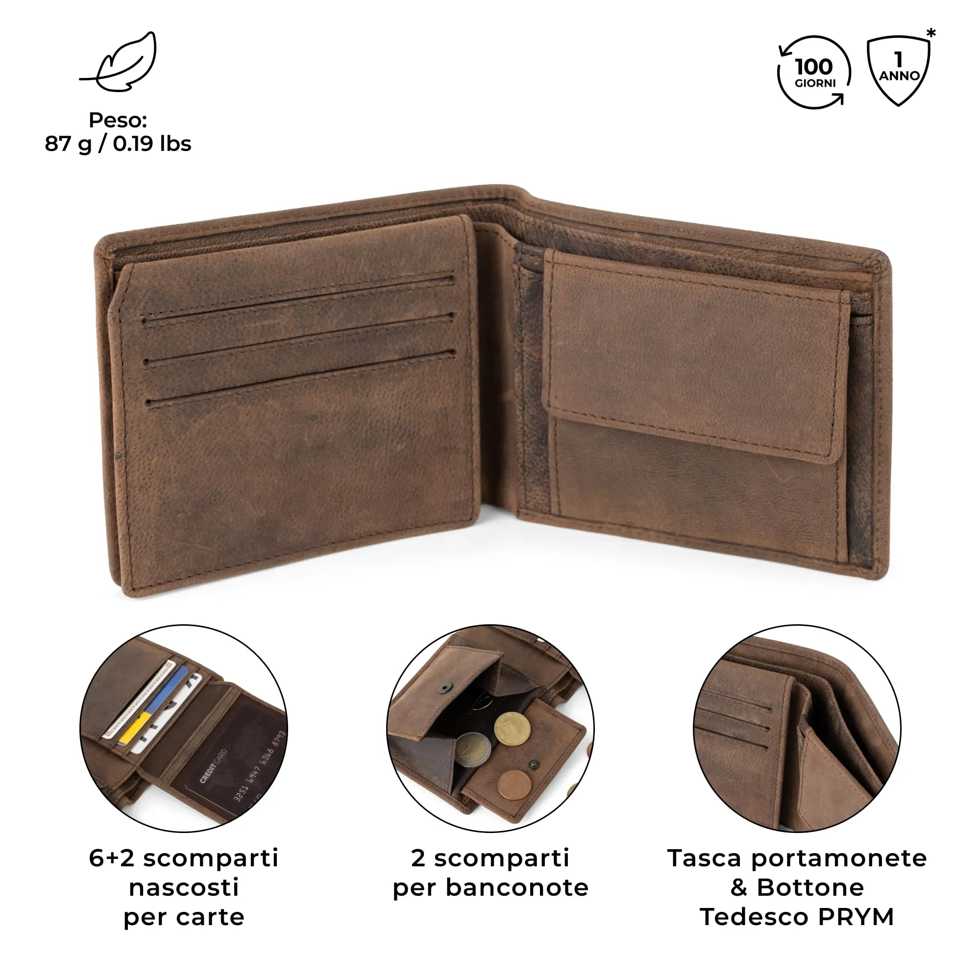 Berliner Bags Portafoglio Peter Uomo con Porta Carte e Portamonete RFID - immagine 3
