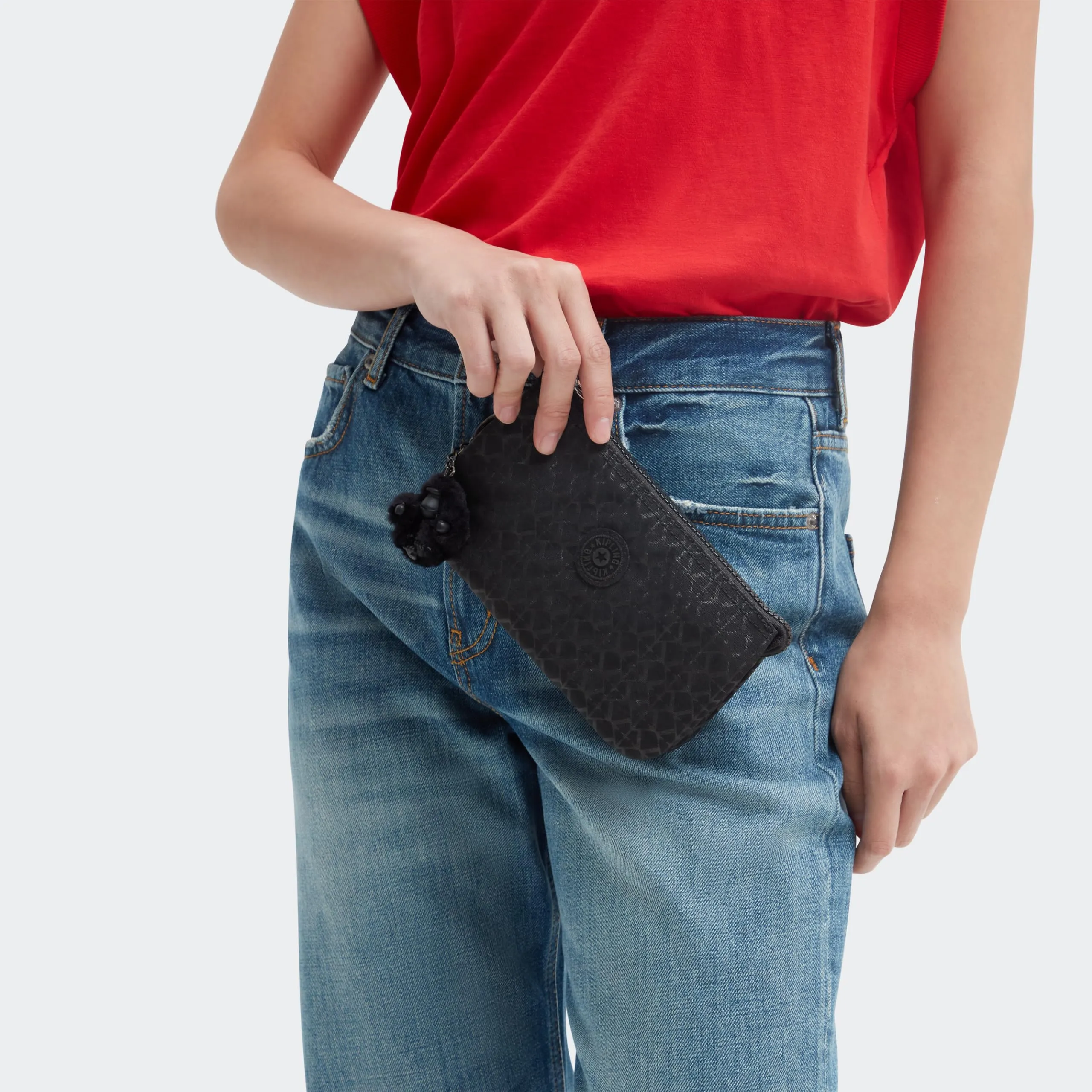 Kipling Creativity L Borsa Grande Signature Emb - Nero - immagine 7