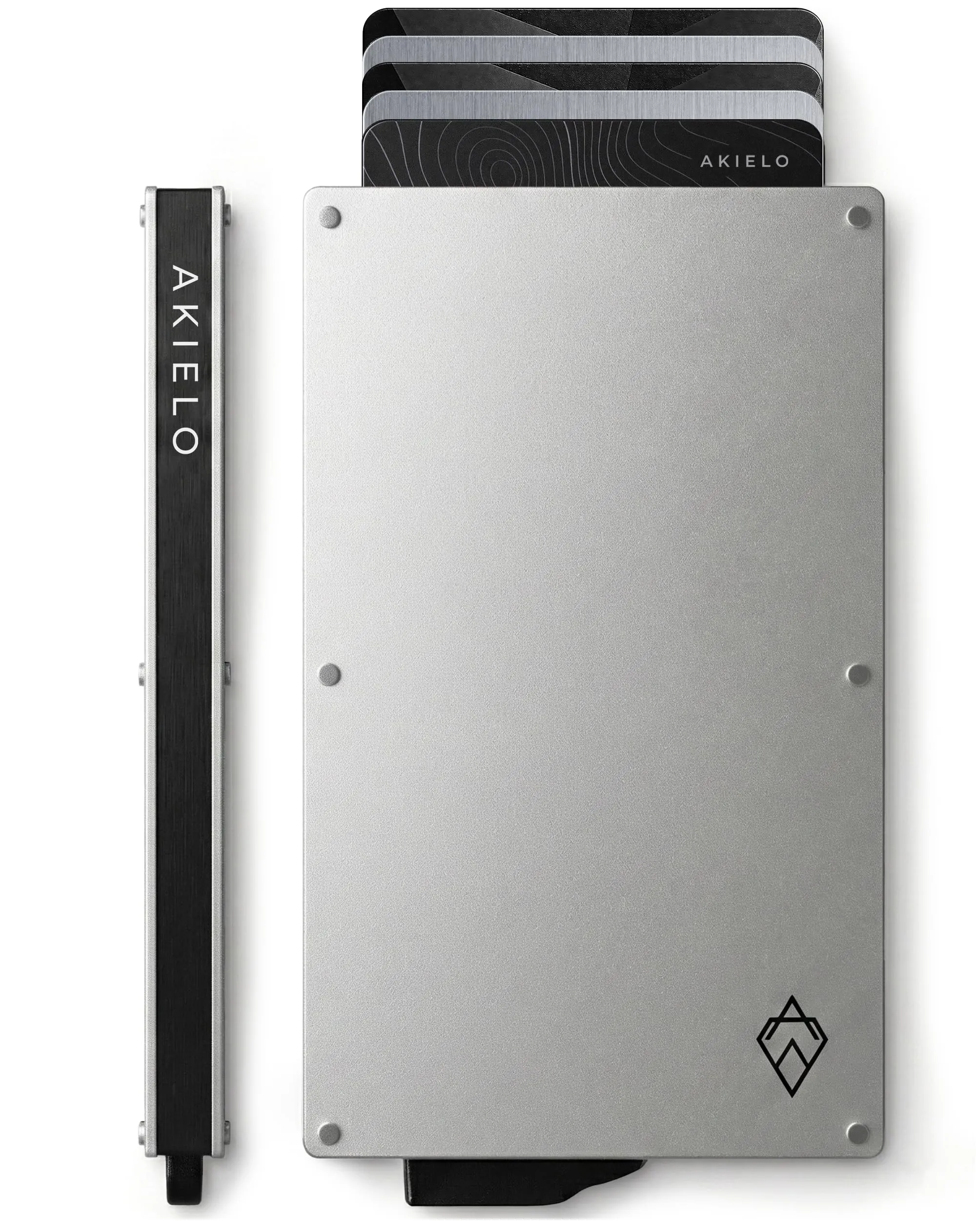 AKIELO Porta Carte di Credito RFID Alpha, Portafoglio Uomo Slim Minimalista (Edizione Argento) - immagine 1