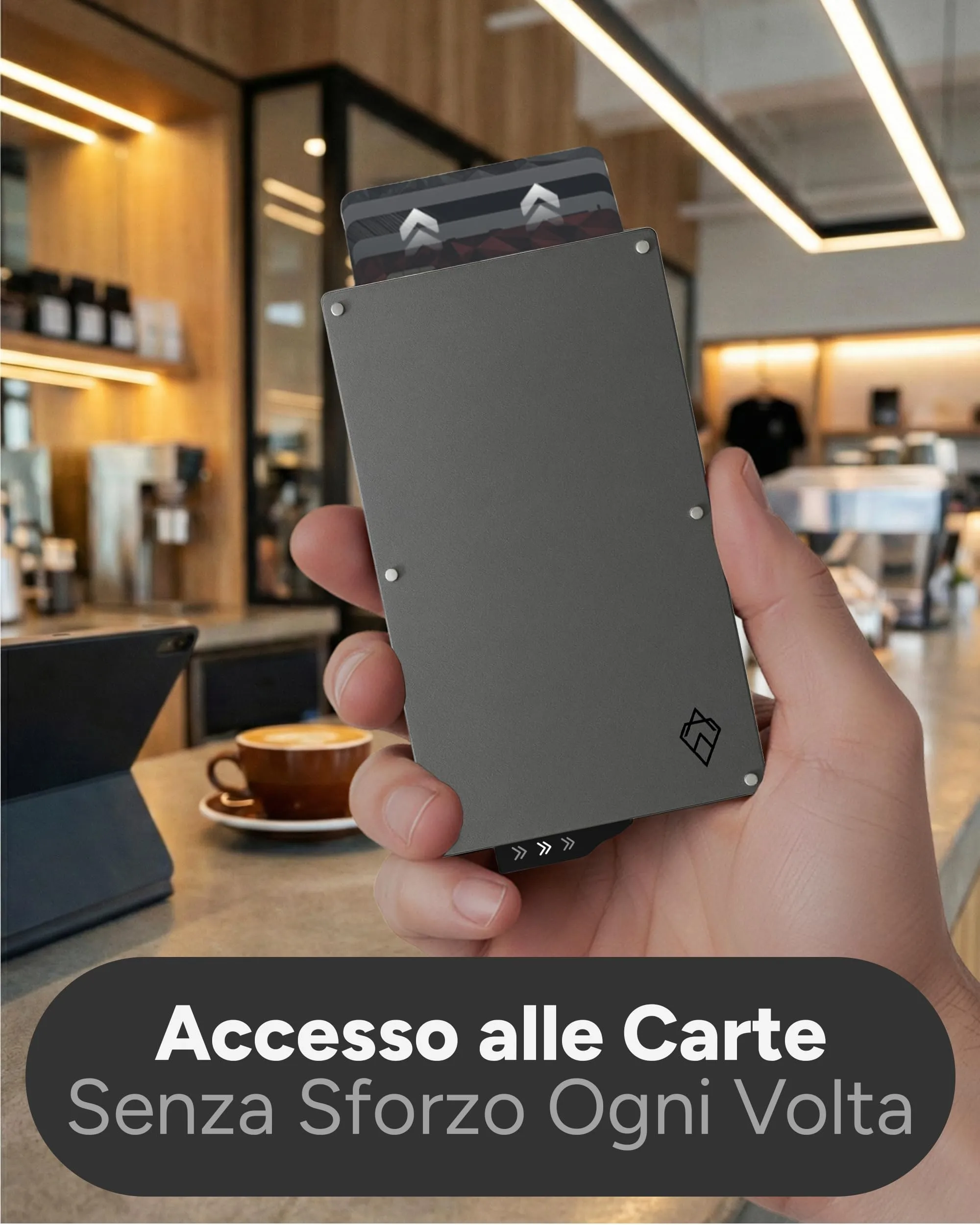AKIELO Portafoglio Uomo Slim Alpha con Blocco RFID - Edizione Titanio - immagine 6