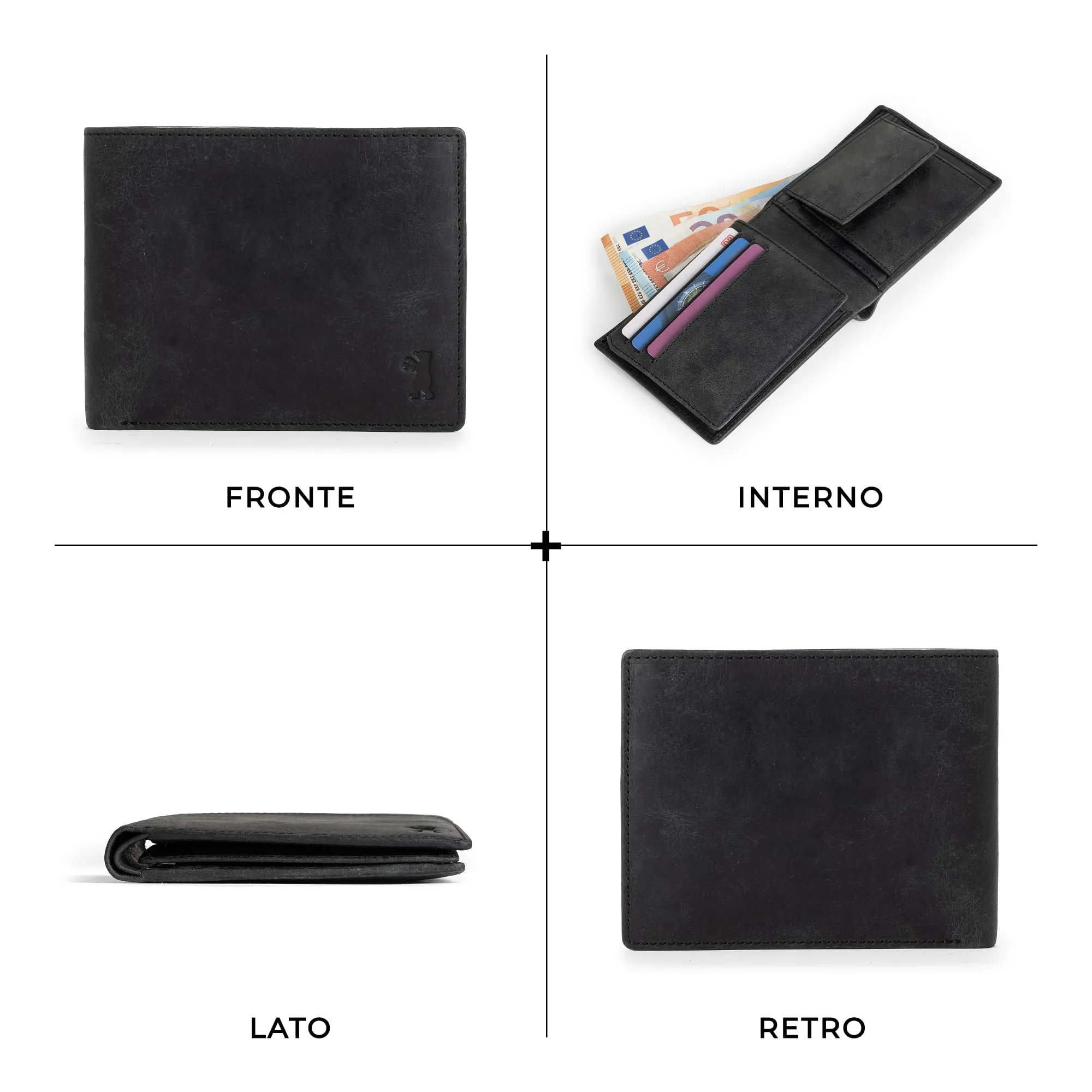 Berliner Bags Portafoglio Peter Uomo in Pelle con Porta Carte e Portamonete RFID - immagine 5