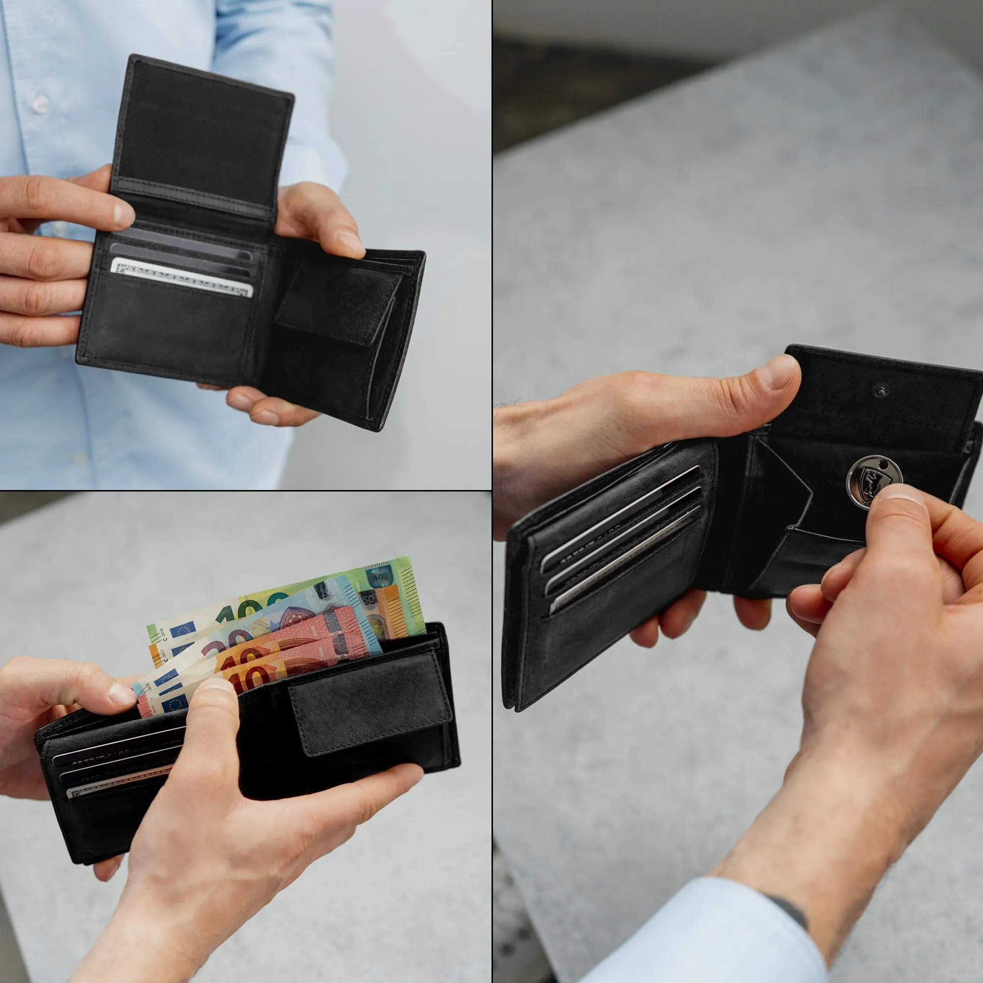 Berliner Bags Portafoglio Peter Uomo in Pelle con Porta Carte e Portamonete RFID - immagine 6