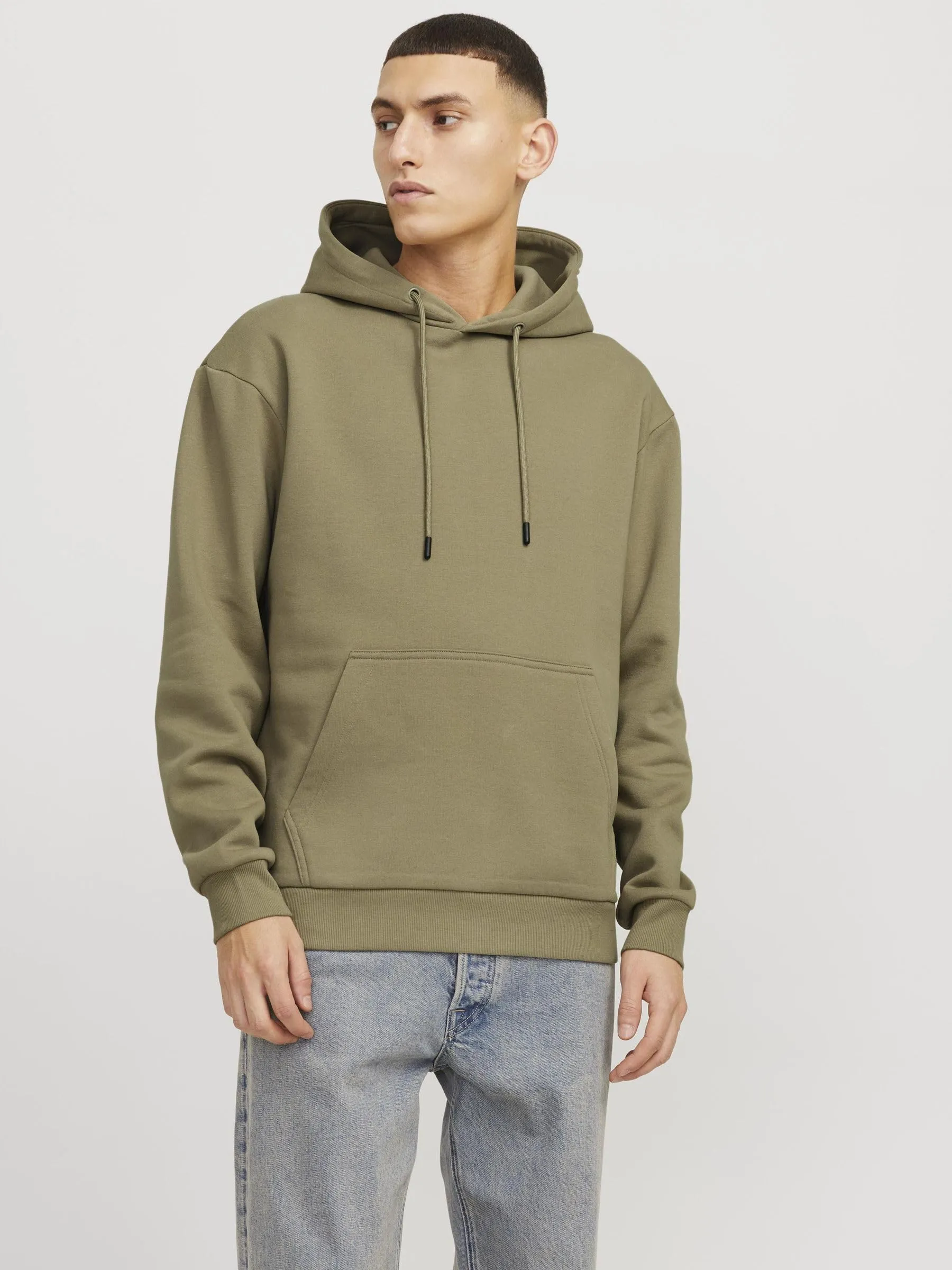 Jack & Jones Felpa con Cappuccio Tinta Unita, Coriandolo, S - immagine 2