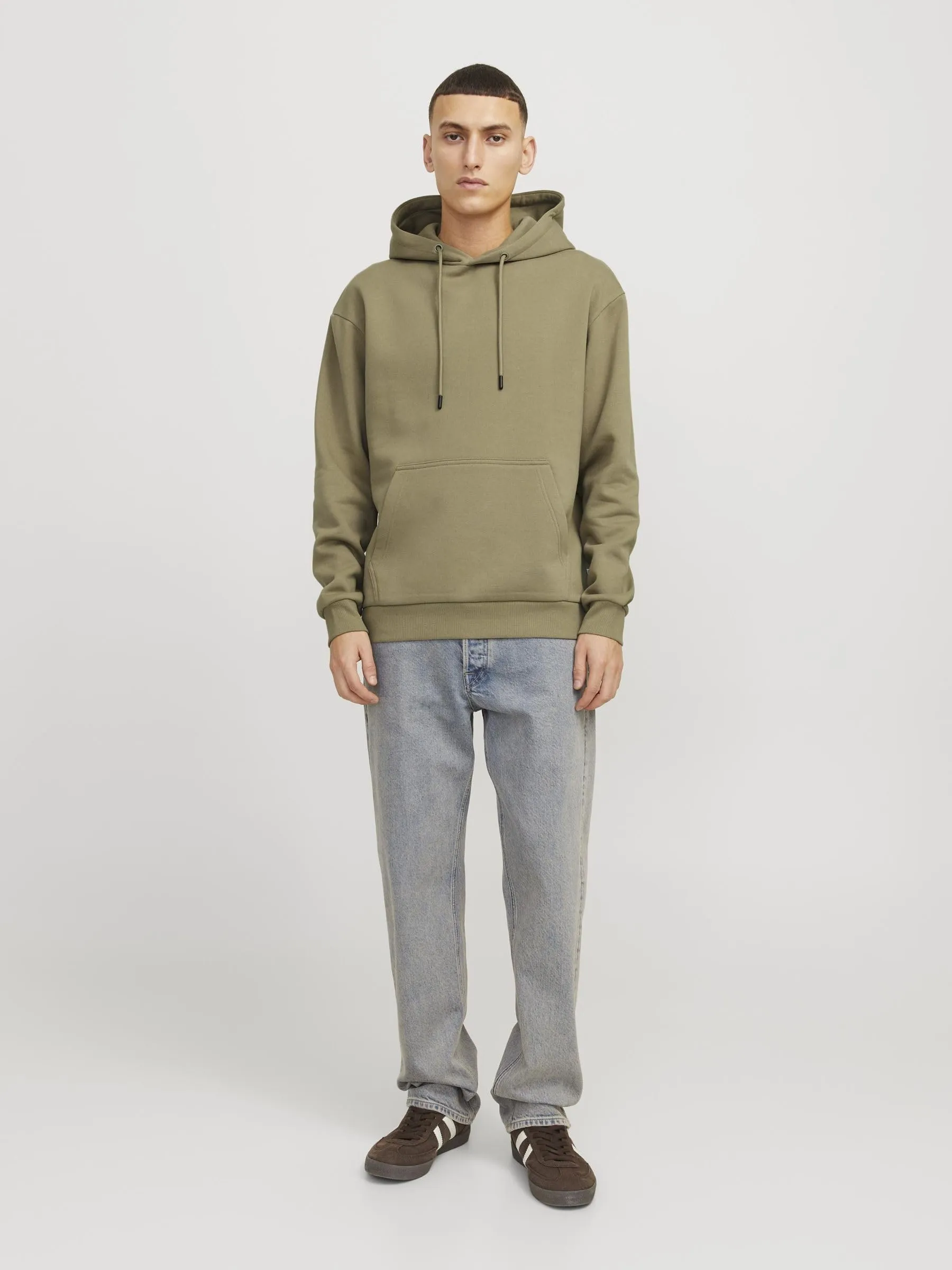 Jack & Jones Felpa con Cappuccio Tinta Unita, Coriandolo, S - immagine 4