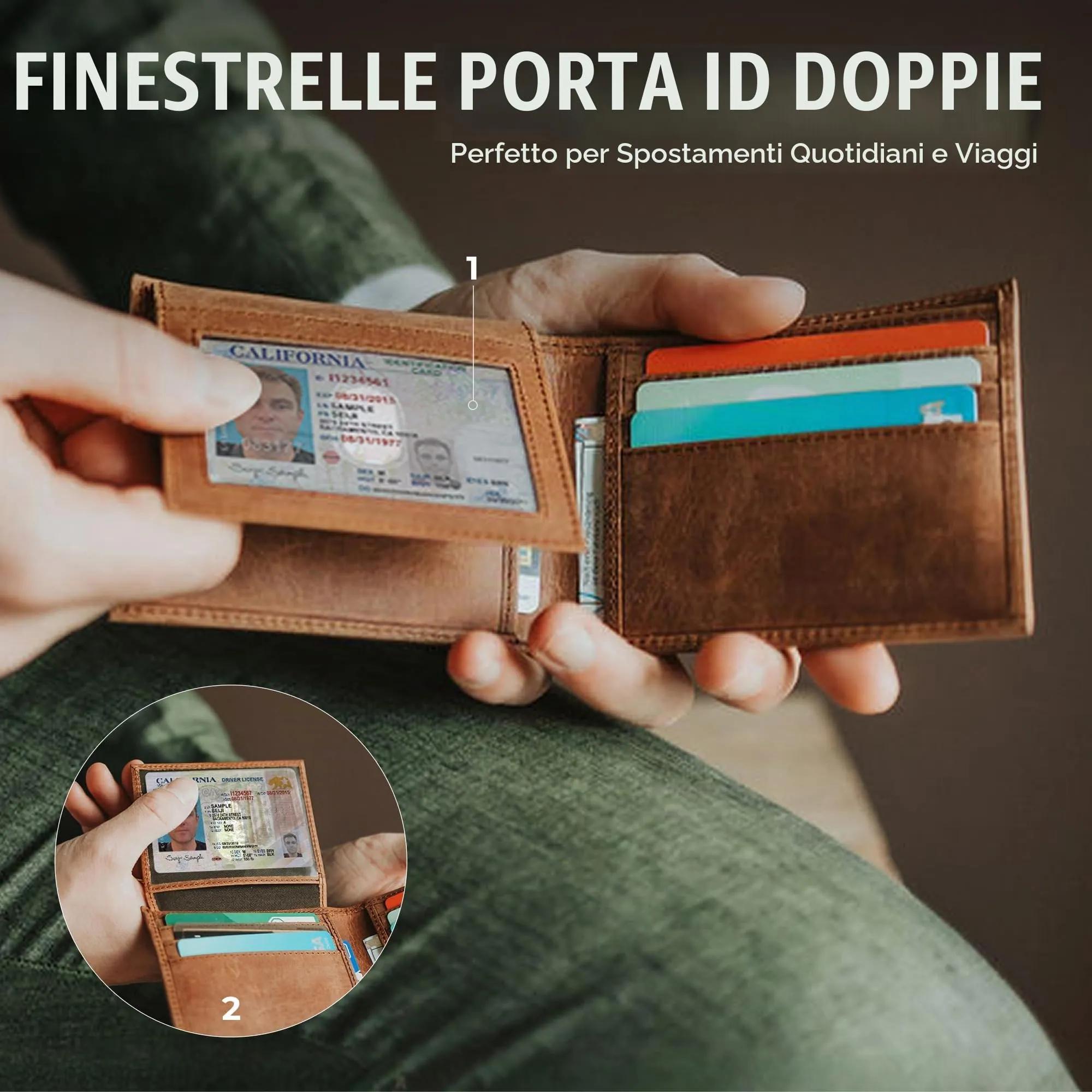 Berliner Bags Portafoglio Peter Uomo in Pelle con RFID e Porta Carte - immagine 5