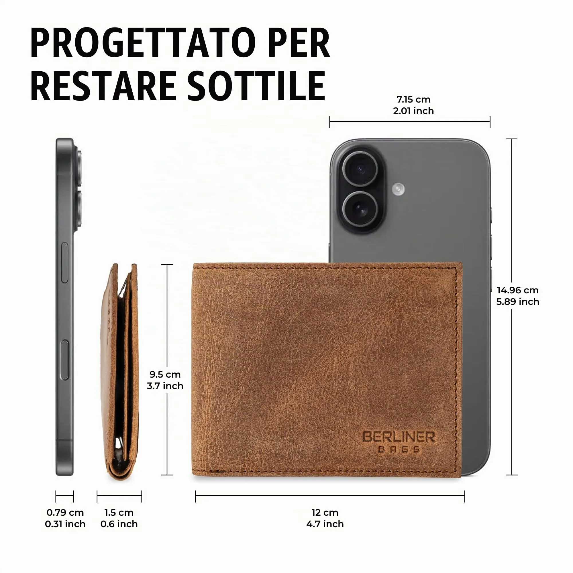 Berliner Bags Portafoglio Peter Uomo in Pelle con RFID e Porta Carte - immagine 7