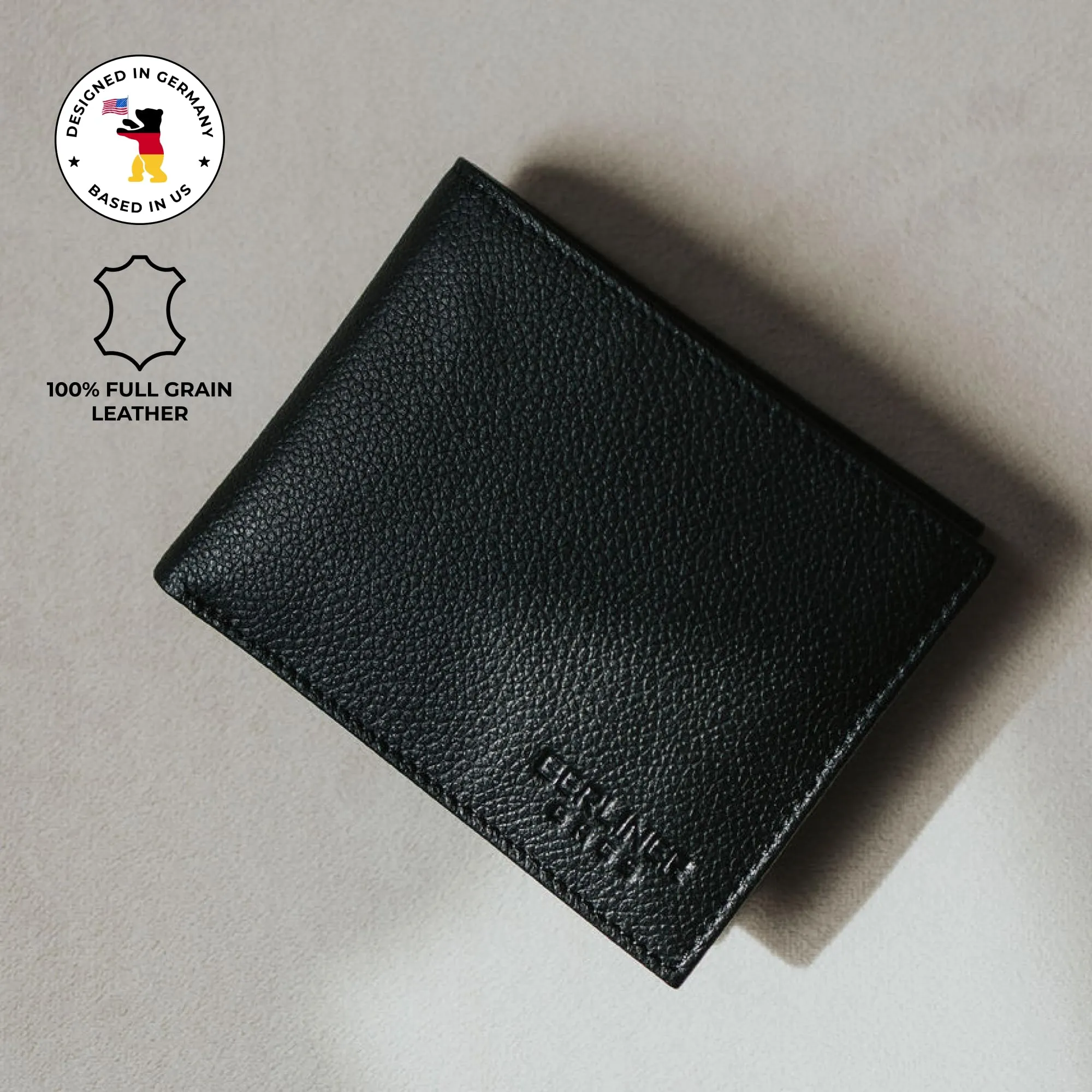 Berliner Bags Portafoglio Uomo Peter in Vera Pelle Slim con Protezione RFID - Nero - immagine 3