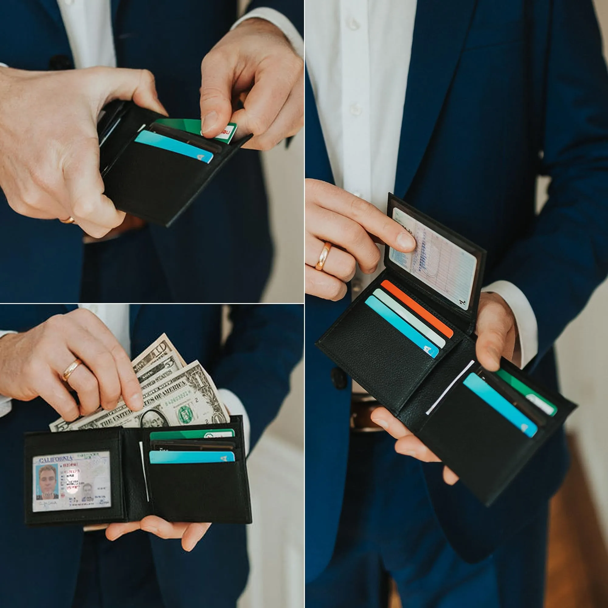 Berliner Bags Portafoglio Uomo Peter in Vera Pelle Slim con Protezione RFID - Nero - immagine 8