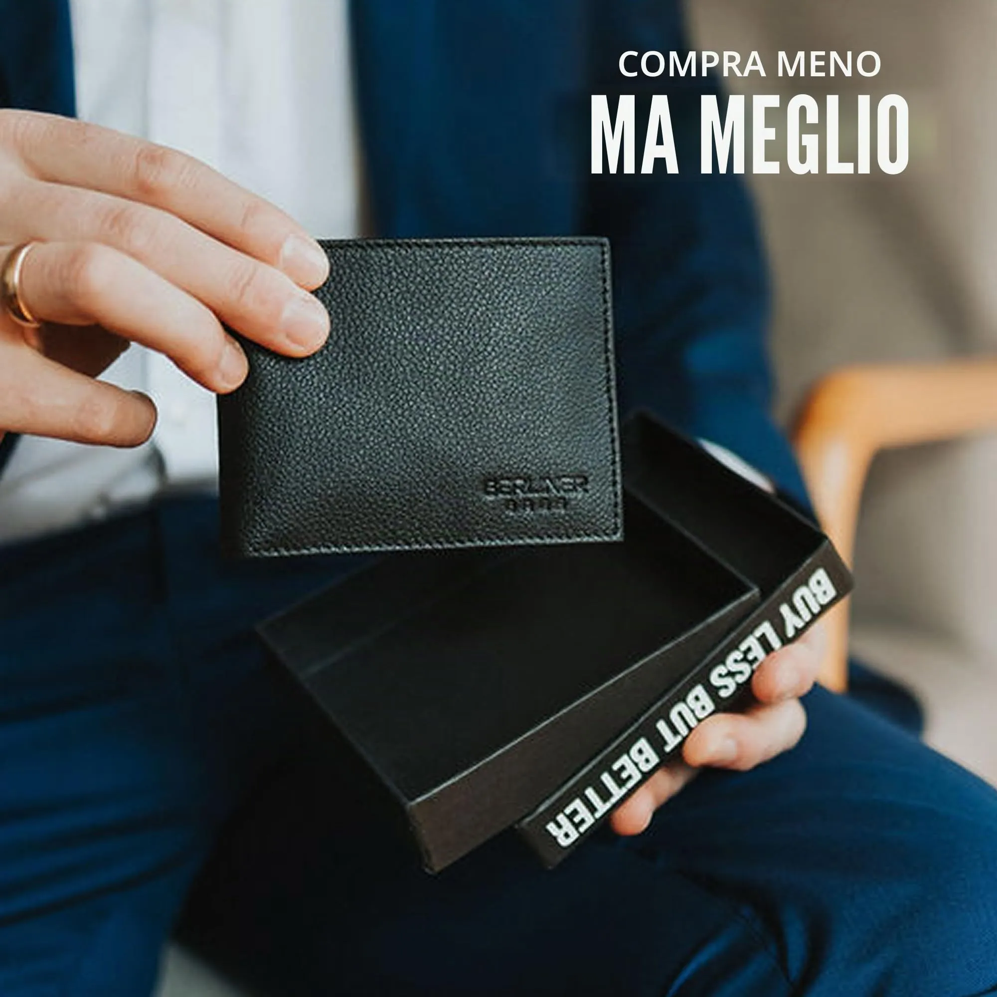 Berliner Bags Portafoglio Uomo Peter in Vera Pelle Slim con Protezione RFID - Nero - immagine 10