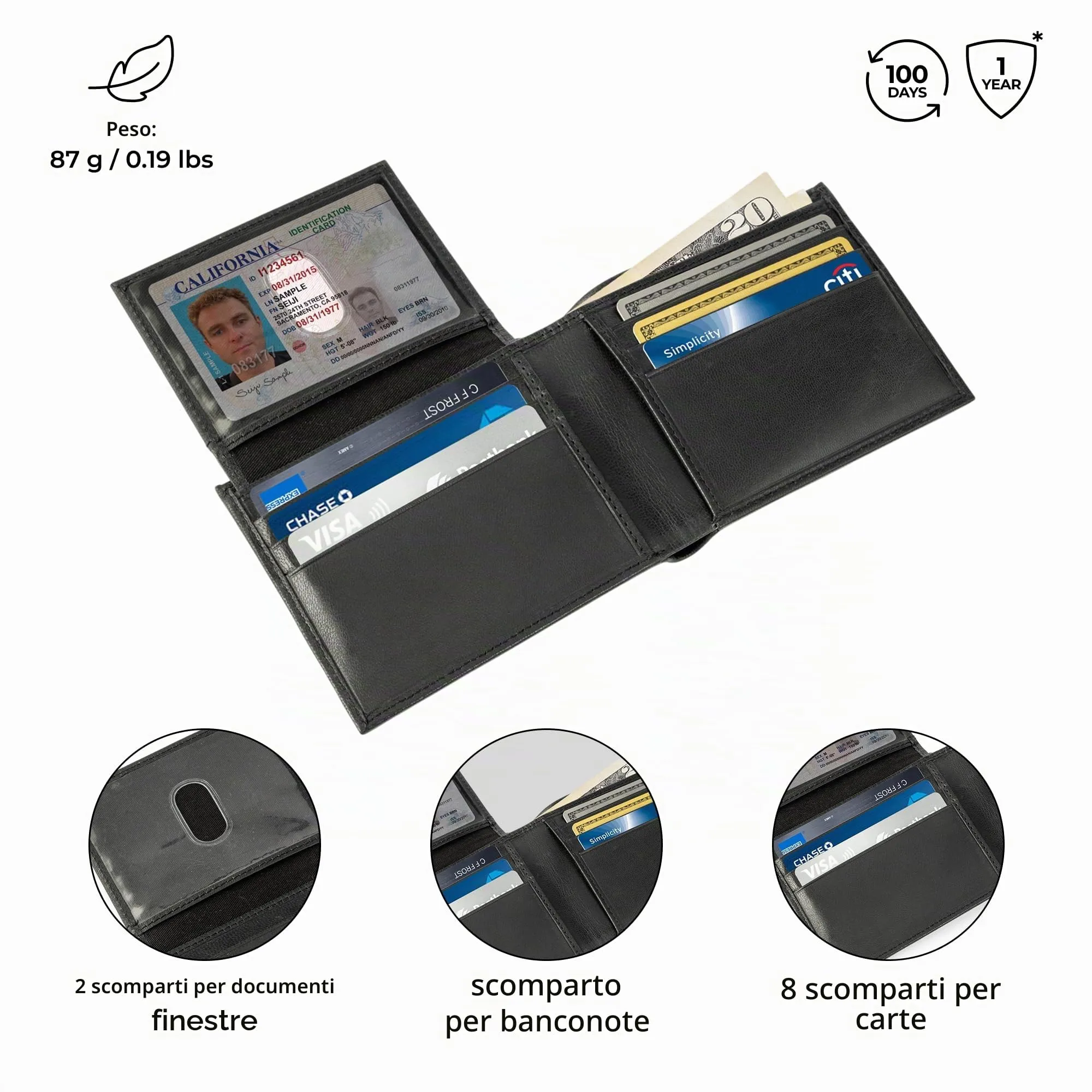 Berliner Bags Portafoglio Peter Uomo in Pelle con RFID e Porta Carte - immagine 4