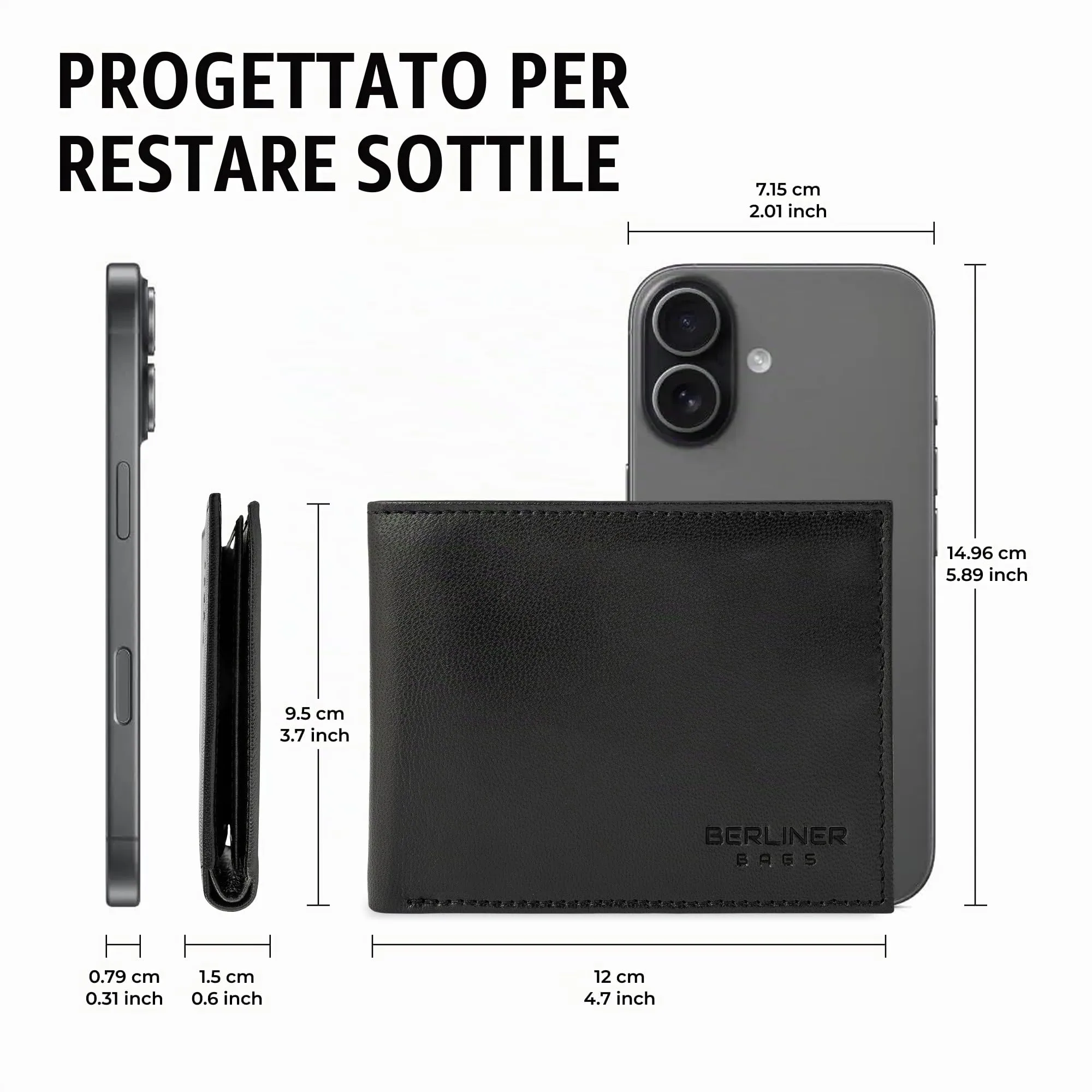 Berliner Bags Portafoglio Peter Uomo in Pelle con RFID e Porta Carte - immagine 7