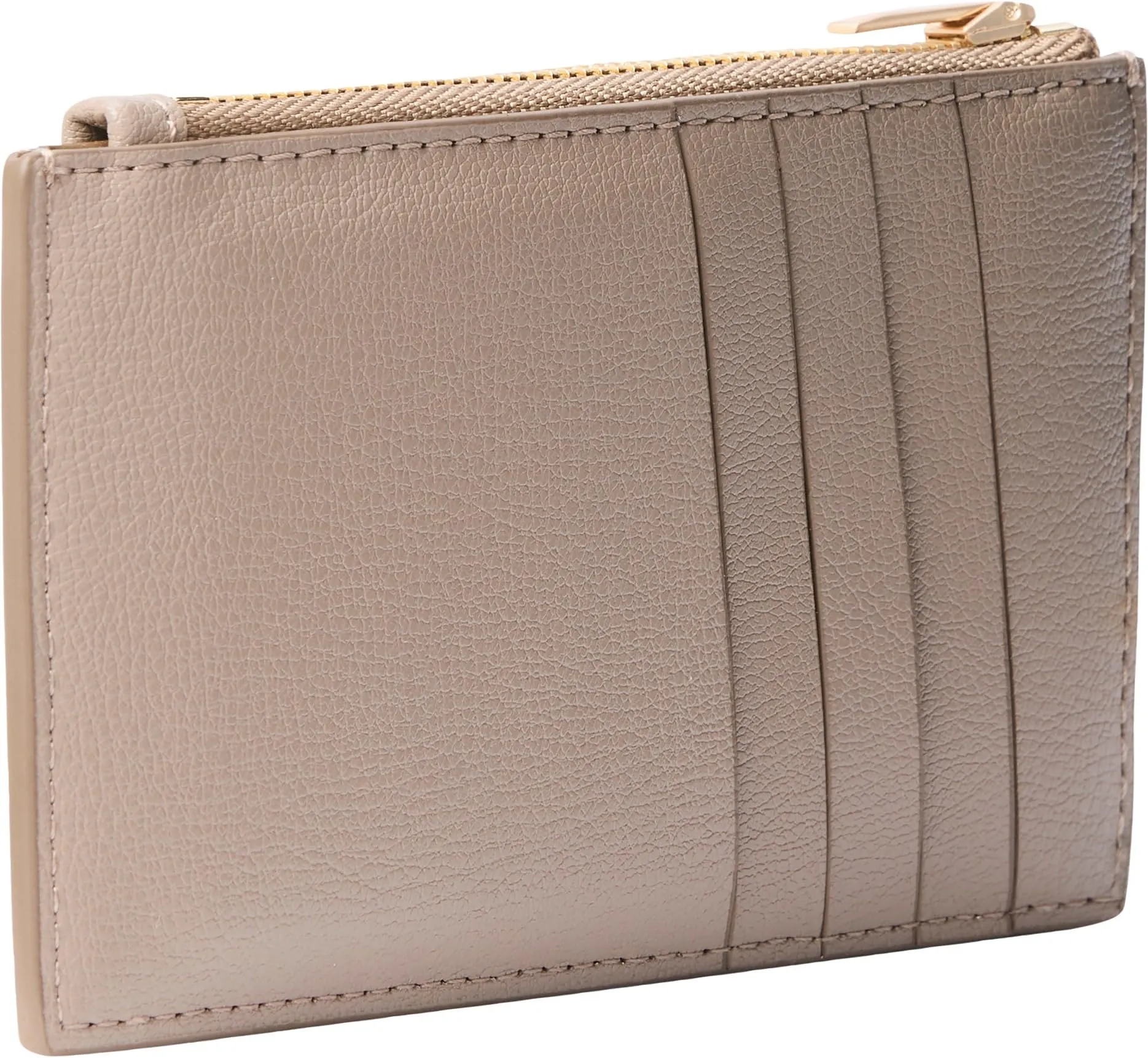 Calvin Klein Porta carte da donna Foil Logo Top Zip LV04F1090G, Desert Taupe - immagine 2