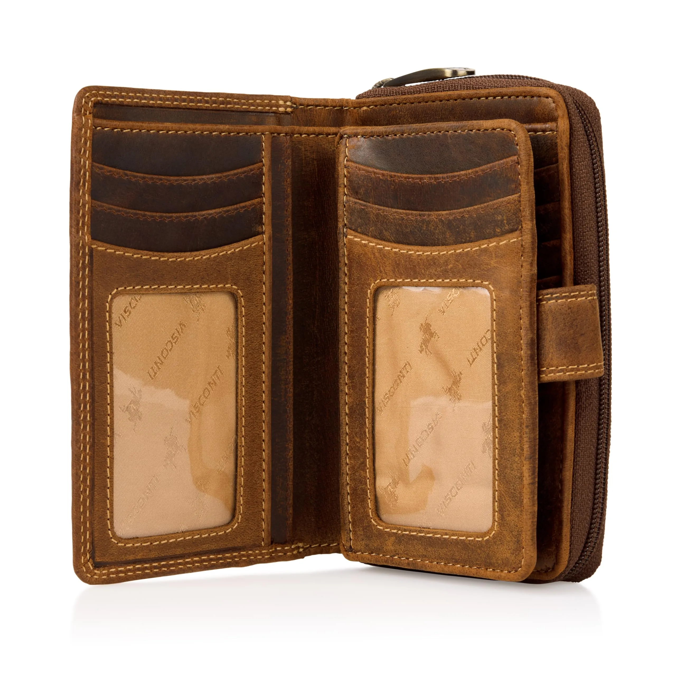 Visconti R13 Oil Tan Colorado Combination Leather Bi-fold Women's Purse, RFID, Multicoloured, CD-22 - immagine 7