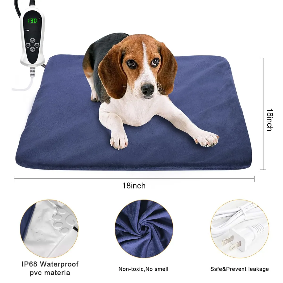 RIOGOO Tappetino Riscaldante per Animali Domestici con Spegnimento Automatico, 45x45cm - immagine 2
